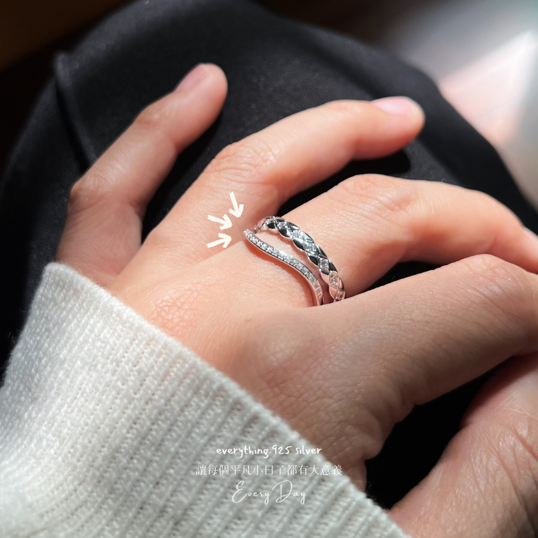 [2月新品] 質感純銀．寧靜海波浪線戒