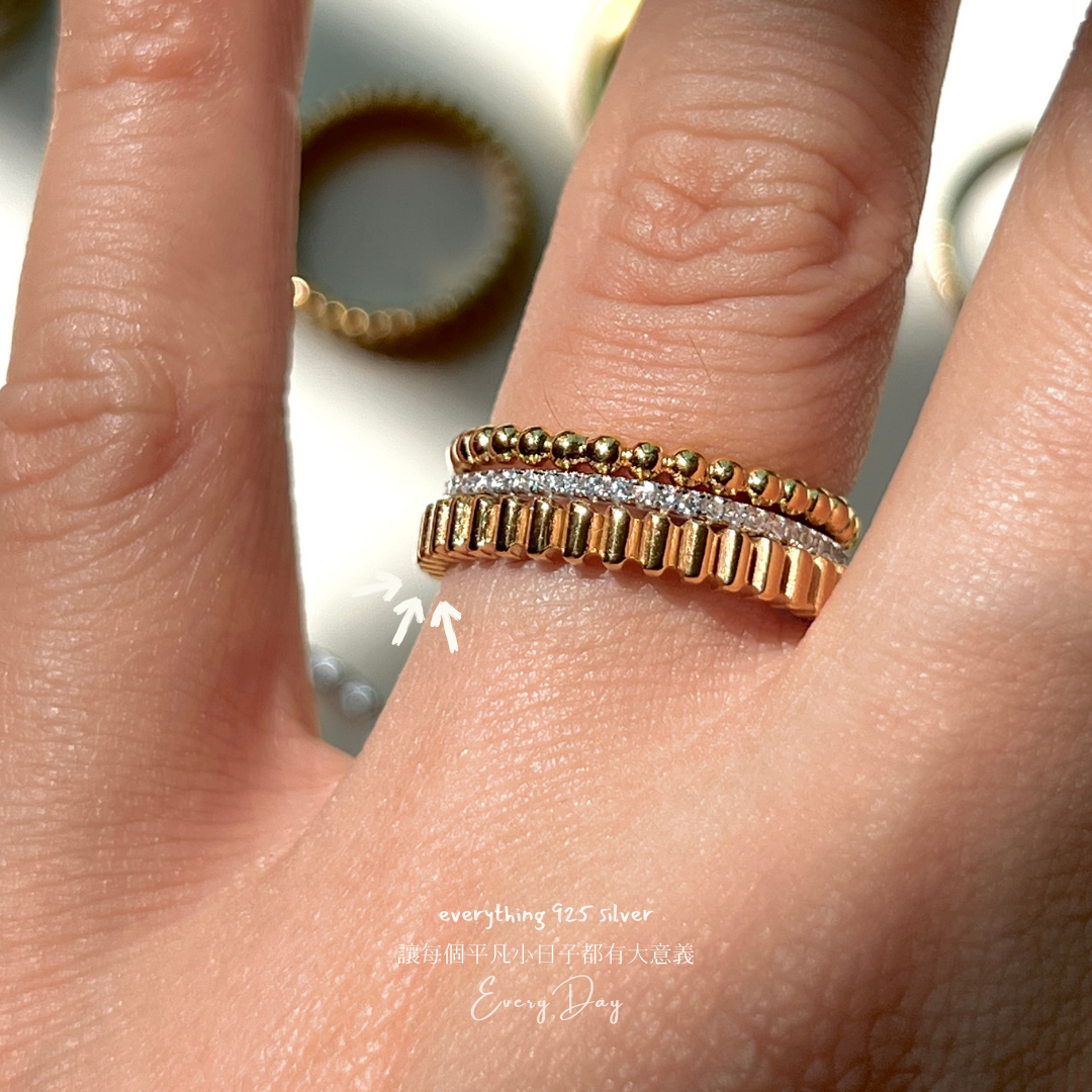 [3月新品]重磅純銀．短手指餅乾戒指