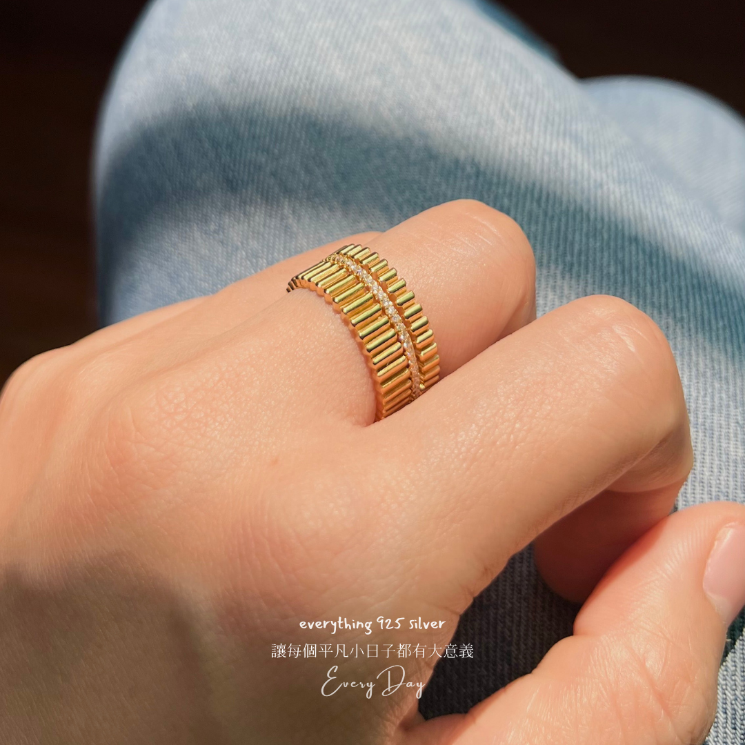 [3月新品] 重磅純銀．長手指餅乾戒指