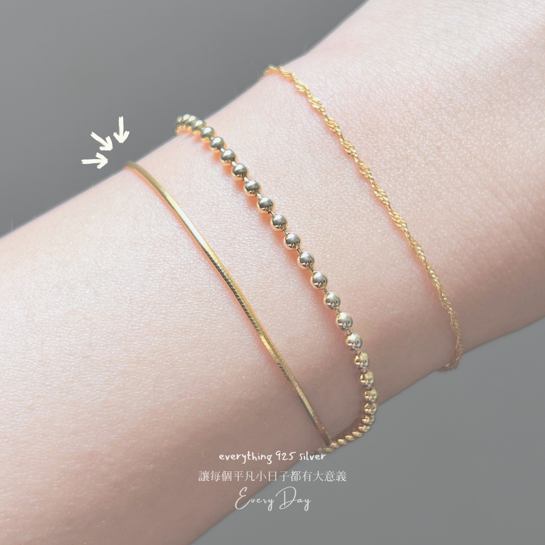 [4月新品] 質感純銀．高級光澤 snake 手鍊