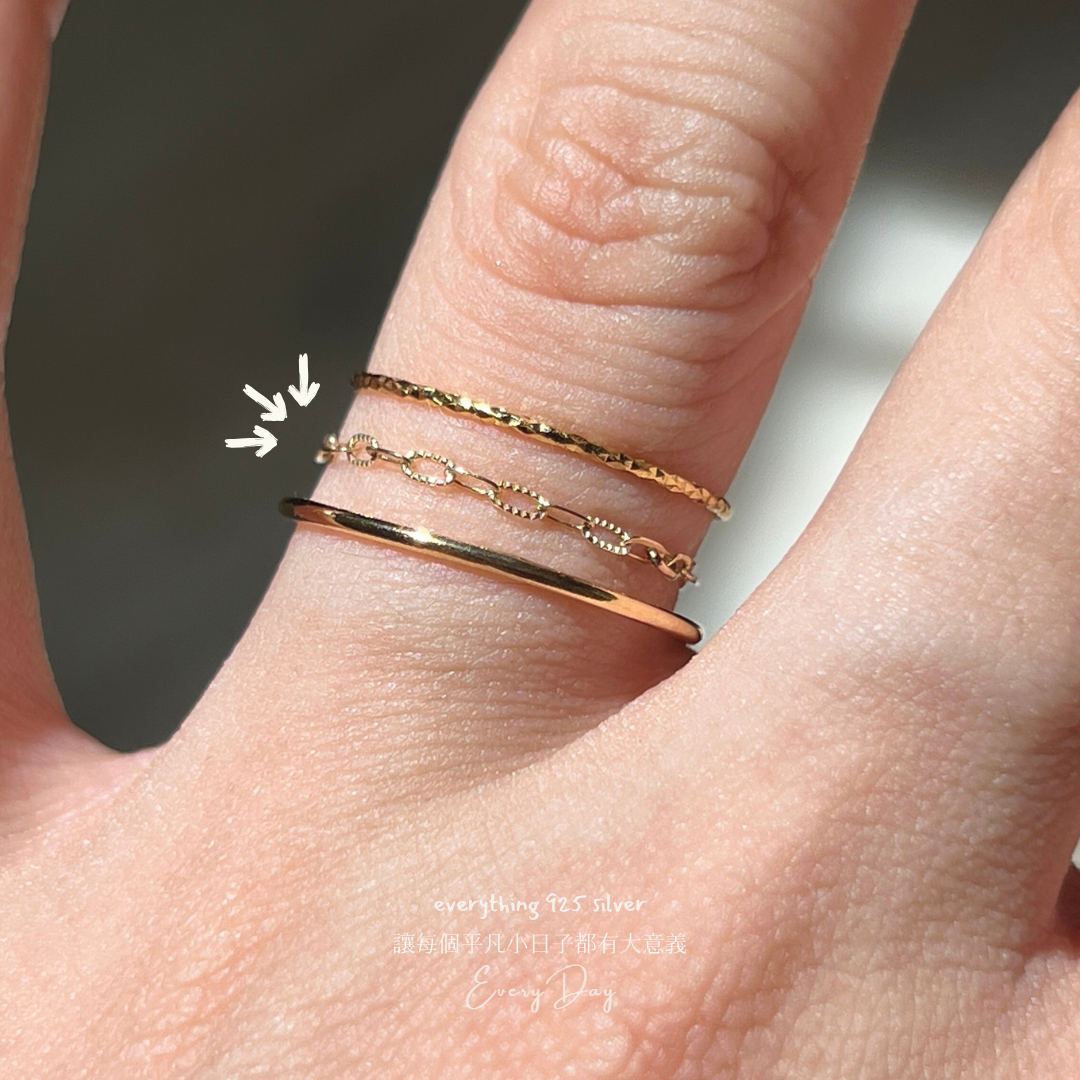 [新品！14K包金再登場] 質感14KGF飾品．細閃鍊圈戒指