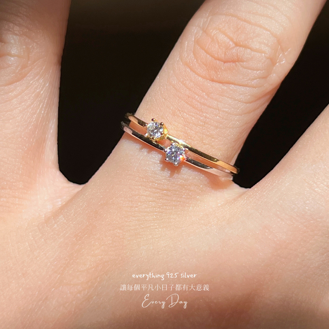 [新品！] 質感純銀．唯一 單鑽戒指（尺寸請點照片看商品描述）