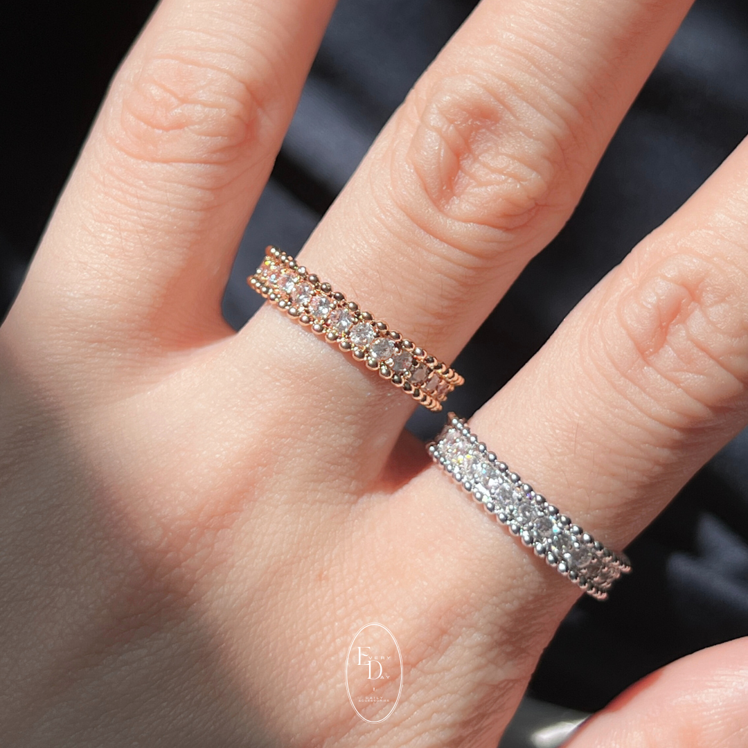 [11月新品！復古華麗的萬花筒] 重磅純銀．夾心波堤戒指