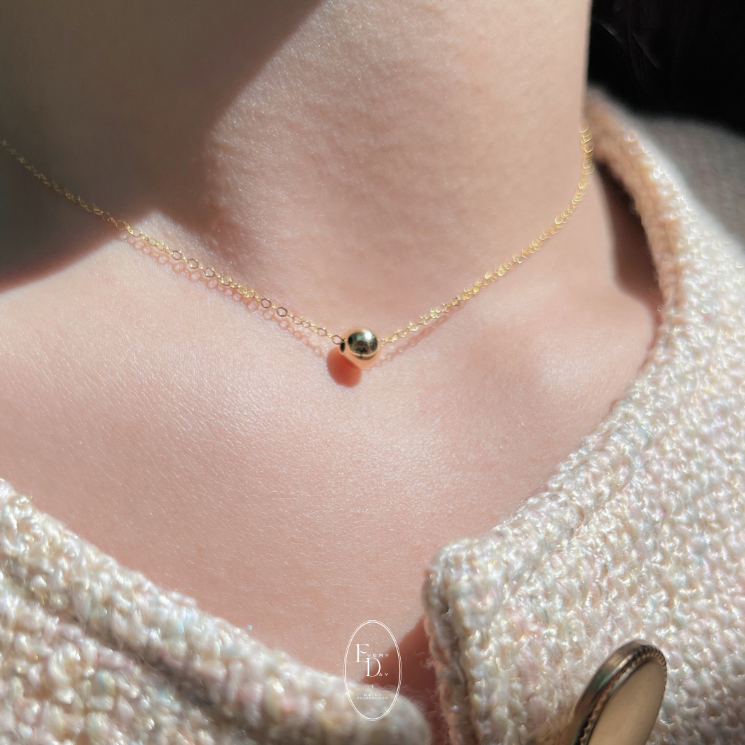 [12月新品！簡單最好看] 14KGF．golden ball 項鍊