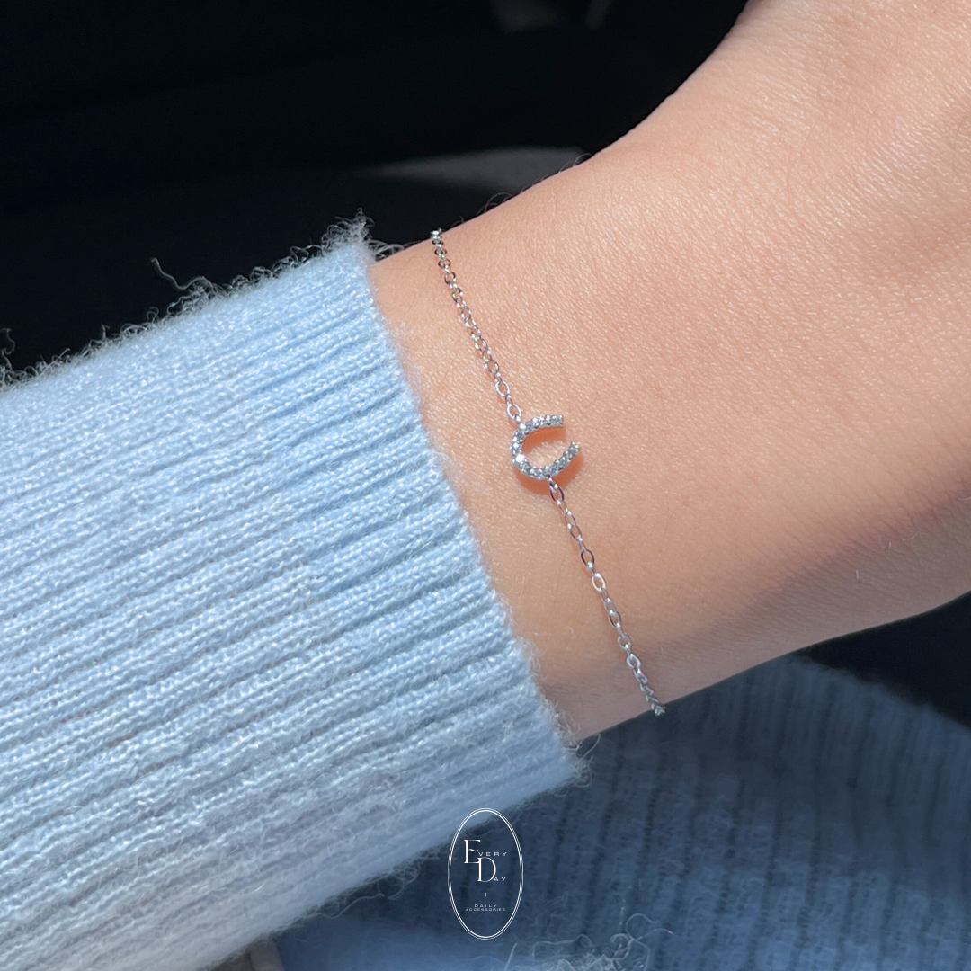 [1月新品！馬上幸運] 質感純銀．幸運馬蹄手鍊