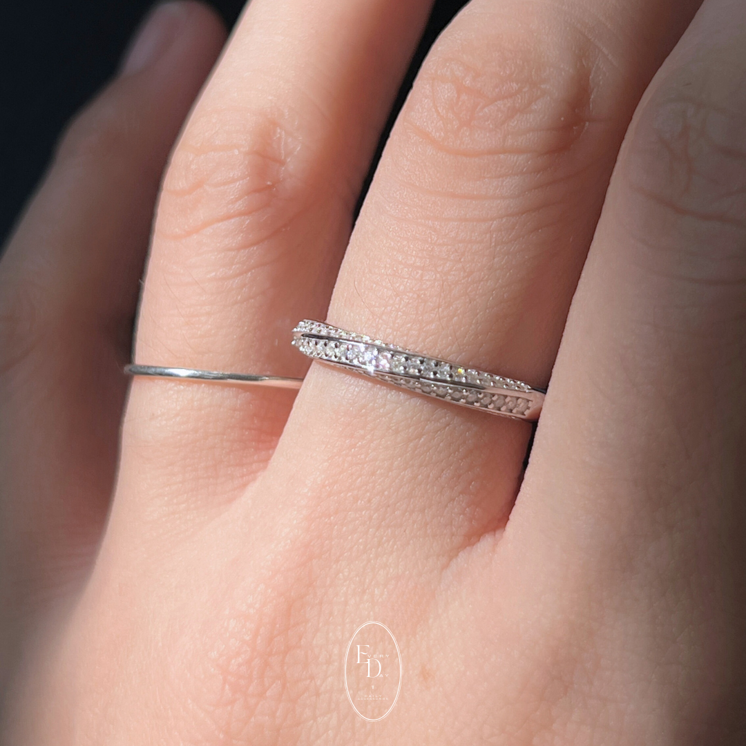 [1月新品！直男狂讚的戒指] 質感純銀．銀河 莫桑鑽戒指