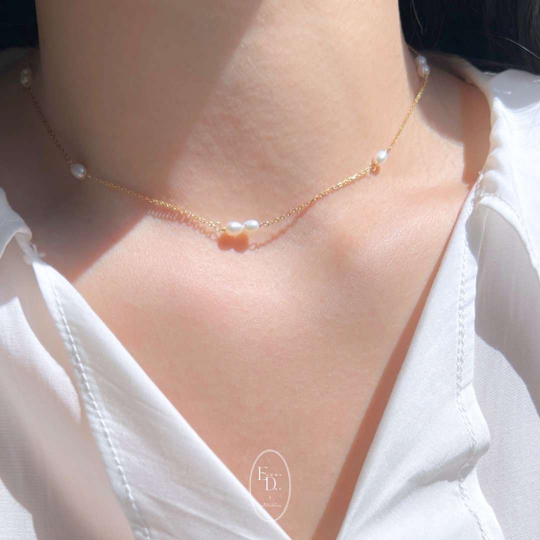 [2月新品！脖子上的溫柔氣質] 質感純銀．珍珠糖 淡水珍珠項鍊