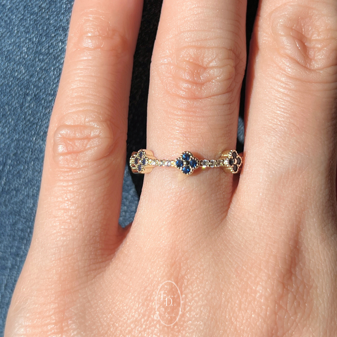 [2月新品！滿滿細節] 質感純銀．文藝復興幸運草戒指