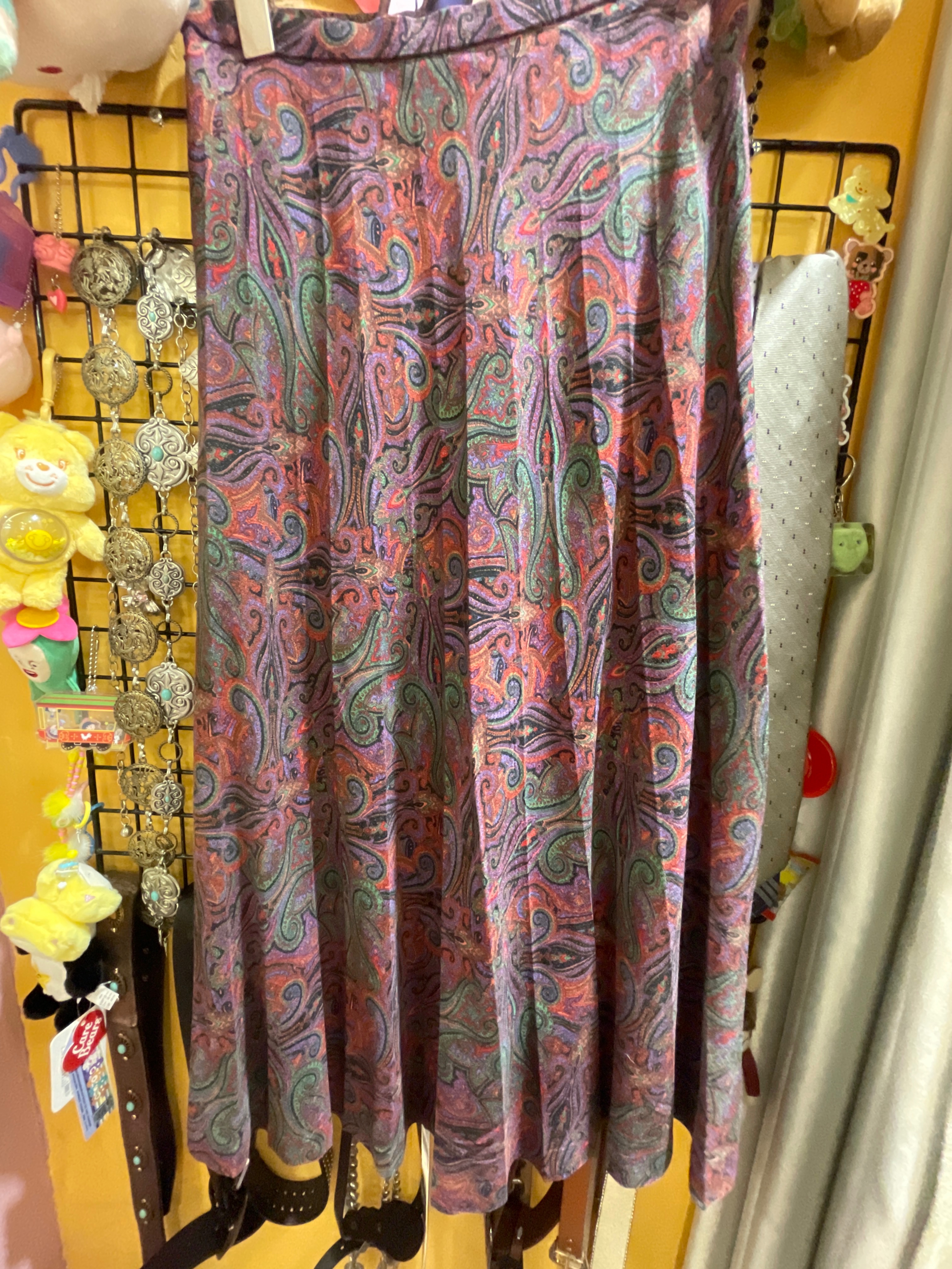 變形蟲百折古著長裙