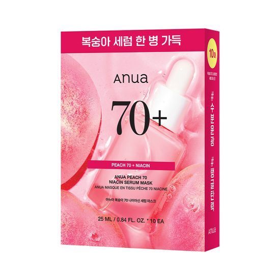Anua 70%水蜜桃美白精華面膜 10片