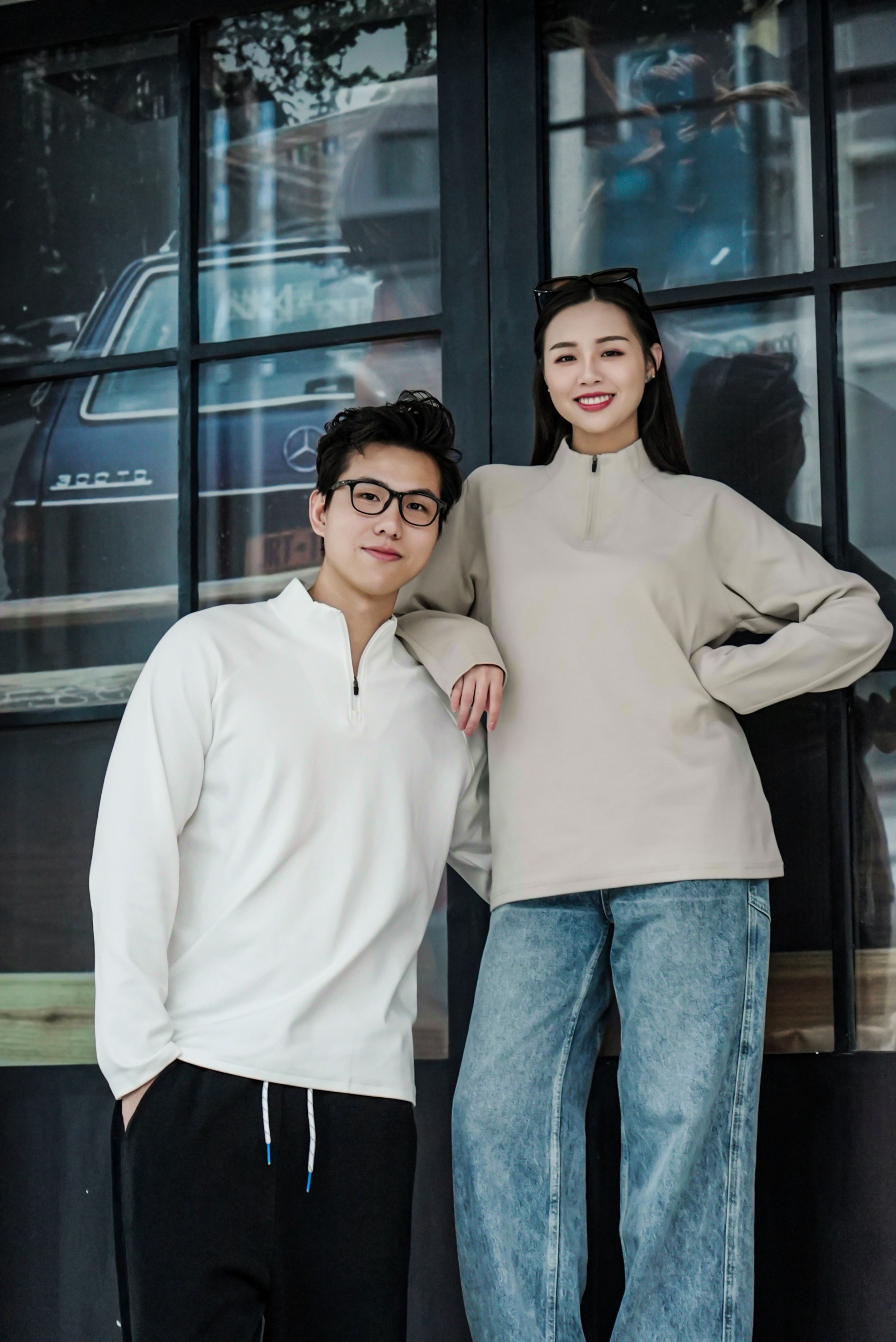 -預售- 男女同款雙面絨拉鍊長T