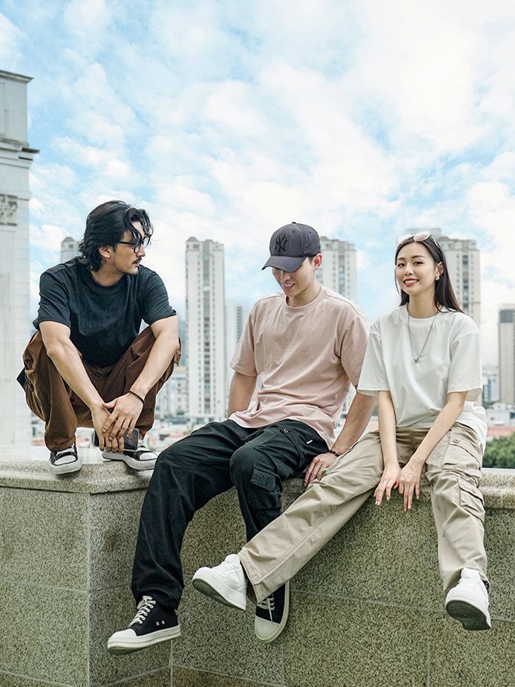 -預售-男女同款-97%純棉直筒工裝褲