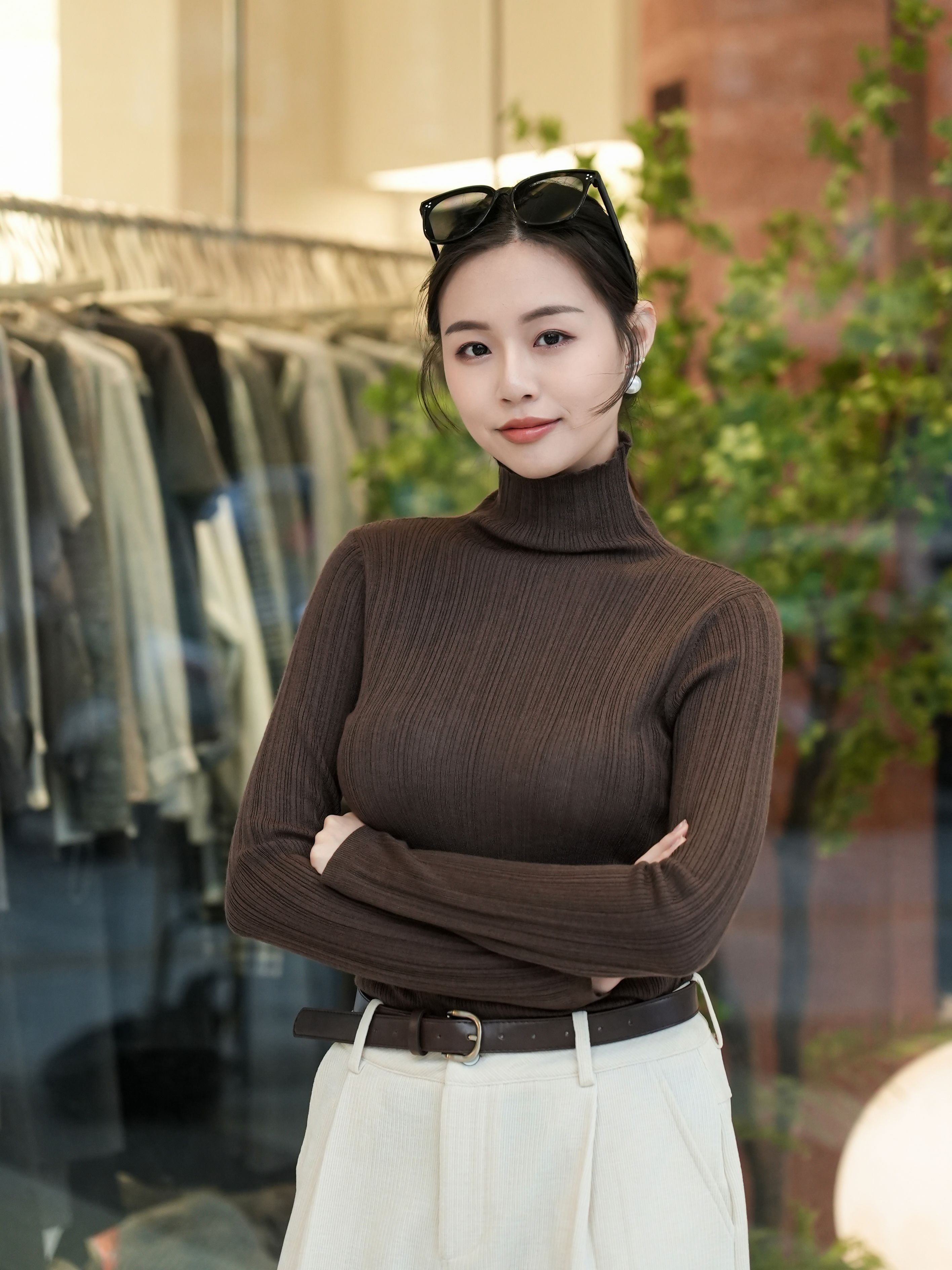 -預售-高領荷花邊羊毛內搭