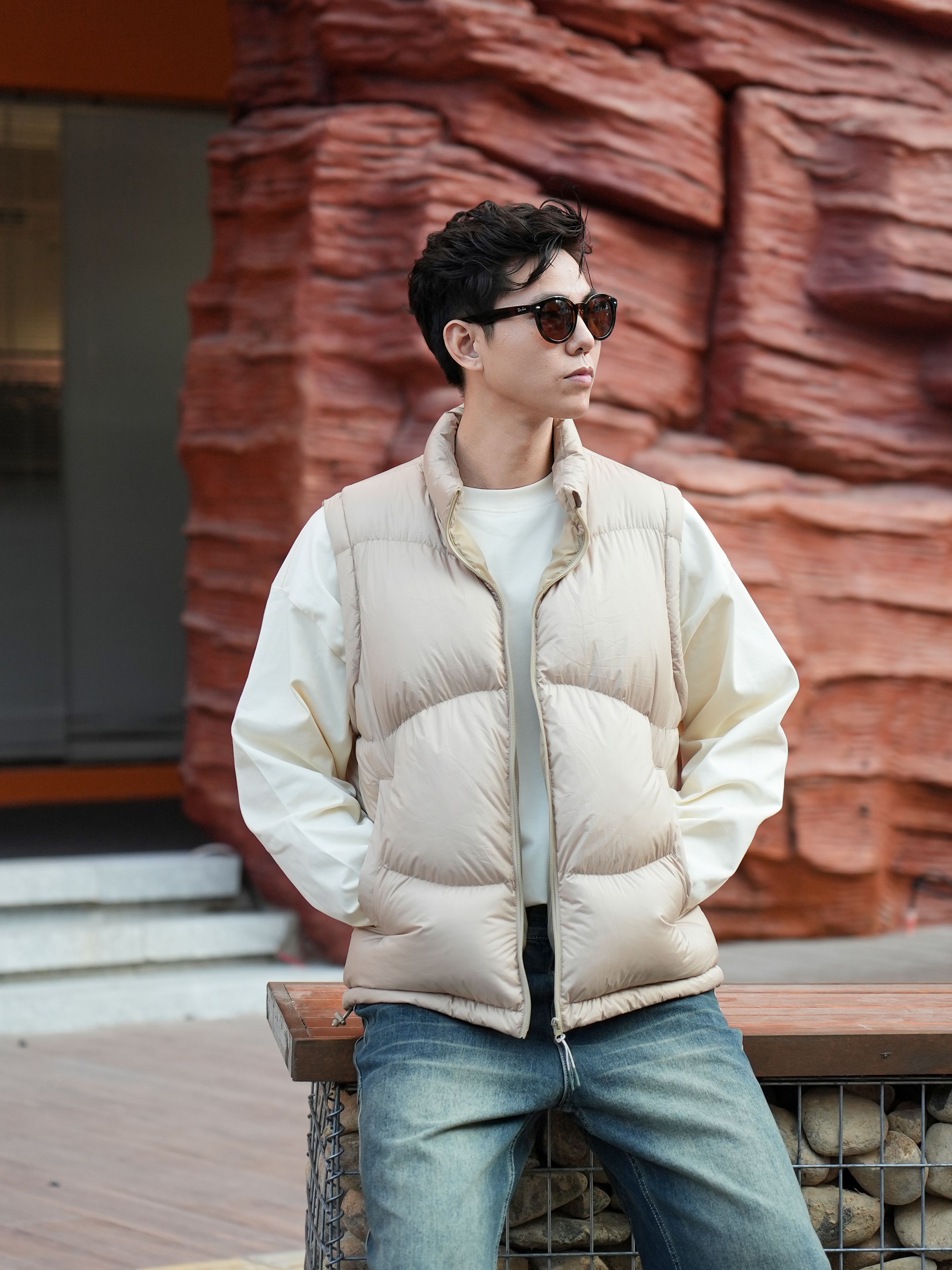 男女同款輕薄便攜泡芙羽絨背心白鴨絨保暖馬甲外套