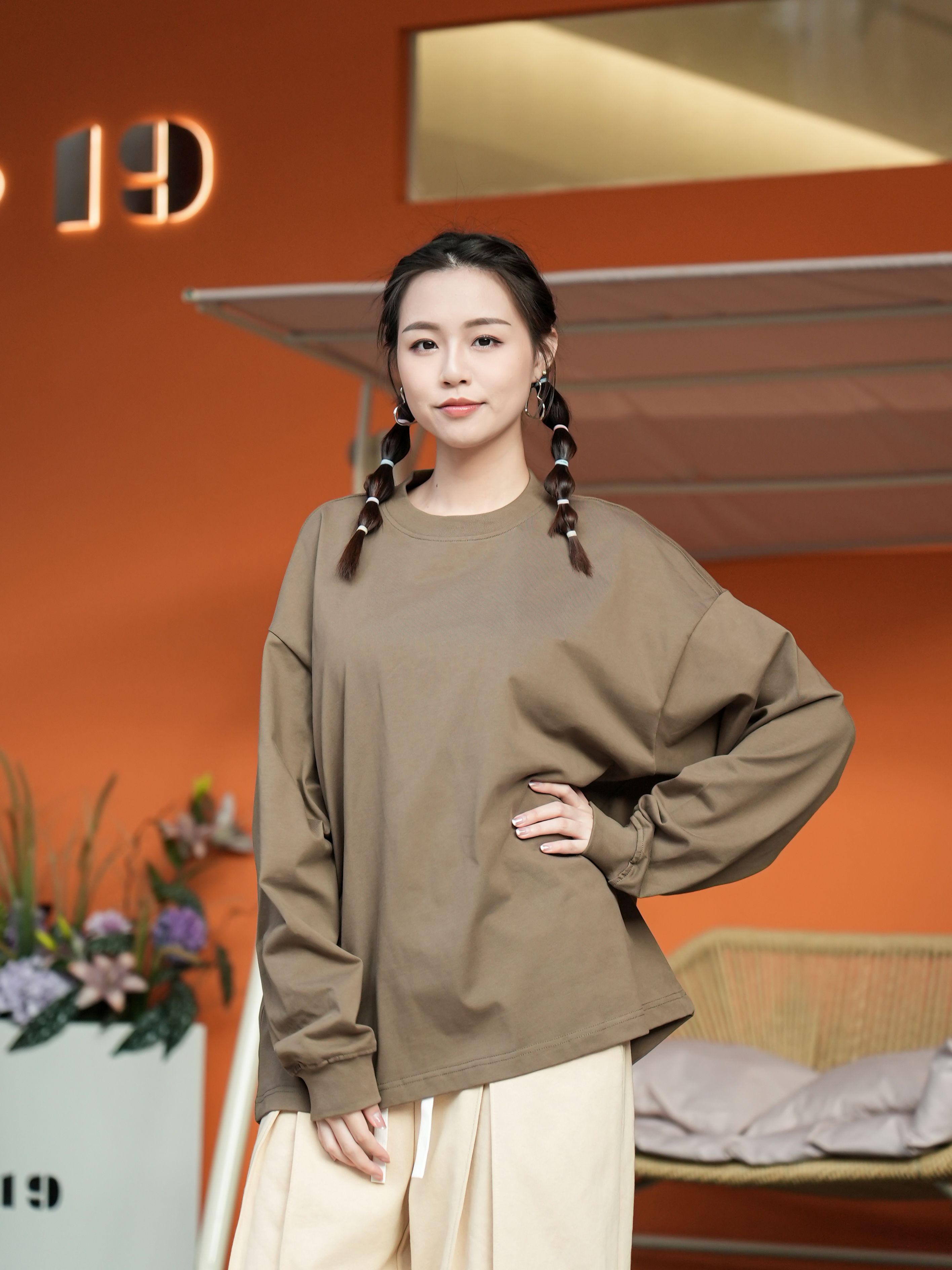 男女同款100%純棉重磅長袖T恤寬鬆基礎簡約純色內搭打底衫大學T