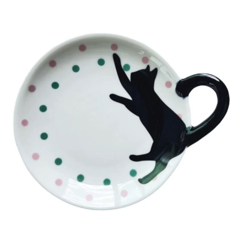 4英寸歐式貓造型陶瓷圓盤
