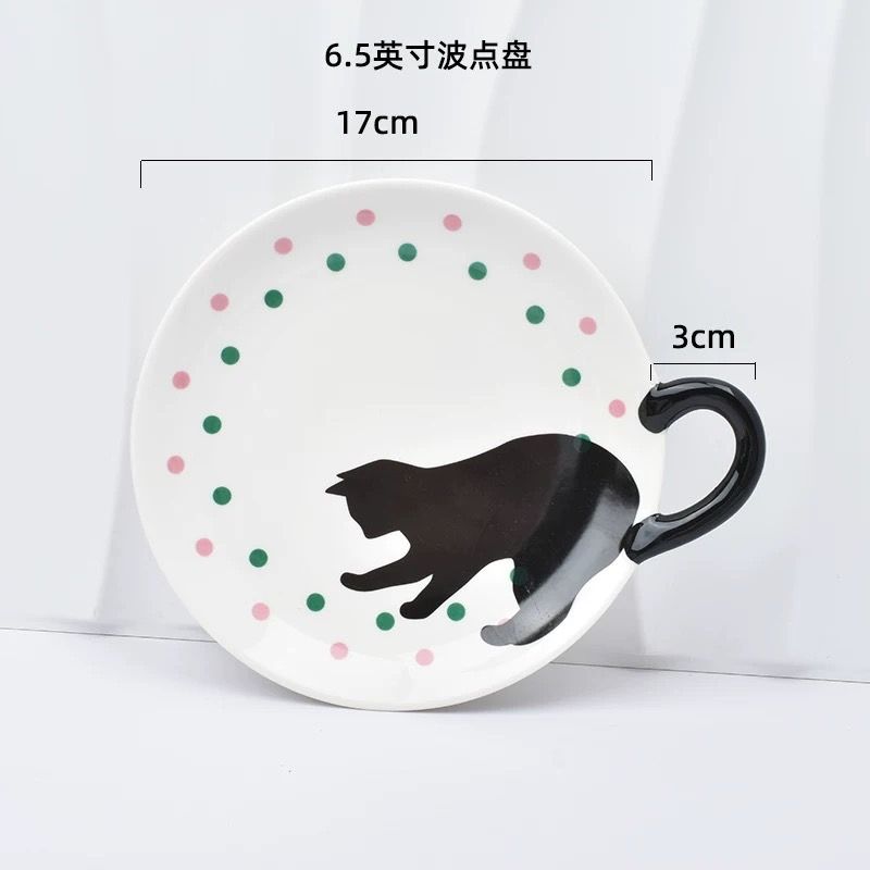 6.5英寸歐式貓造型陶瓷圓盤