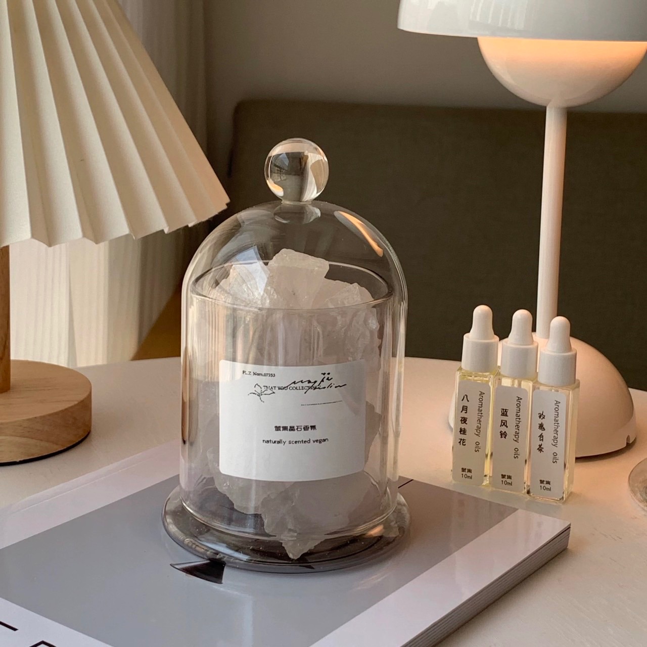 香薰精油擴香白水晶擺件