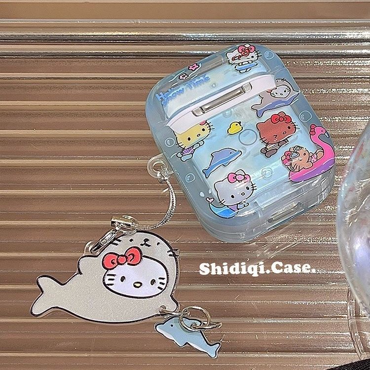 海豚造型kt貓耳機殼