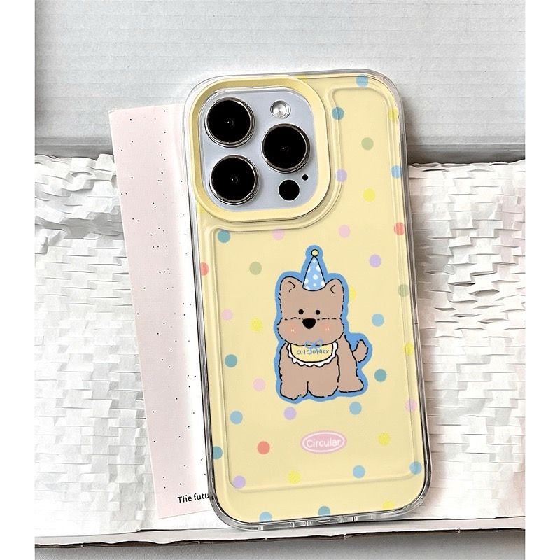 波點小狗插畫手機殼📱