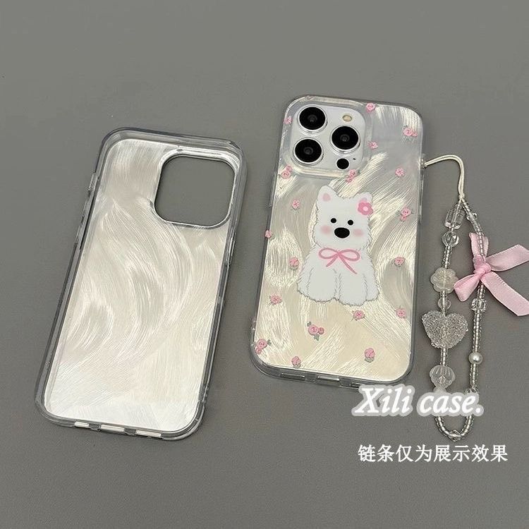 簡約碎花西高地小狗📱（無手機鍊）