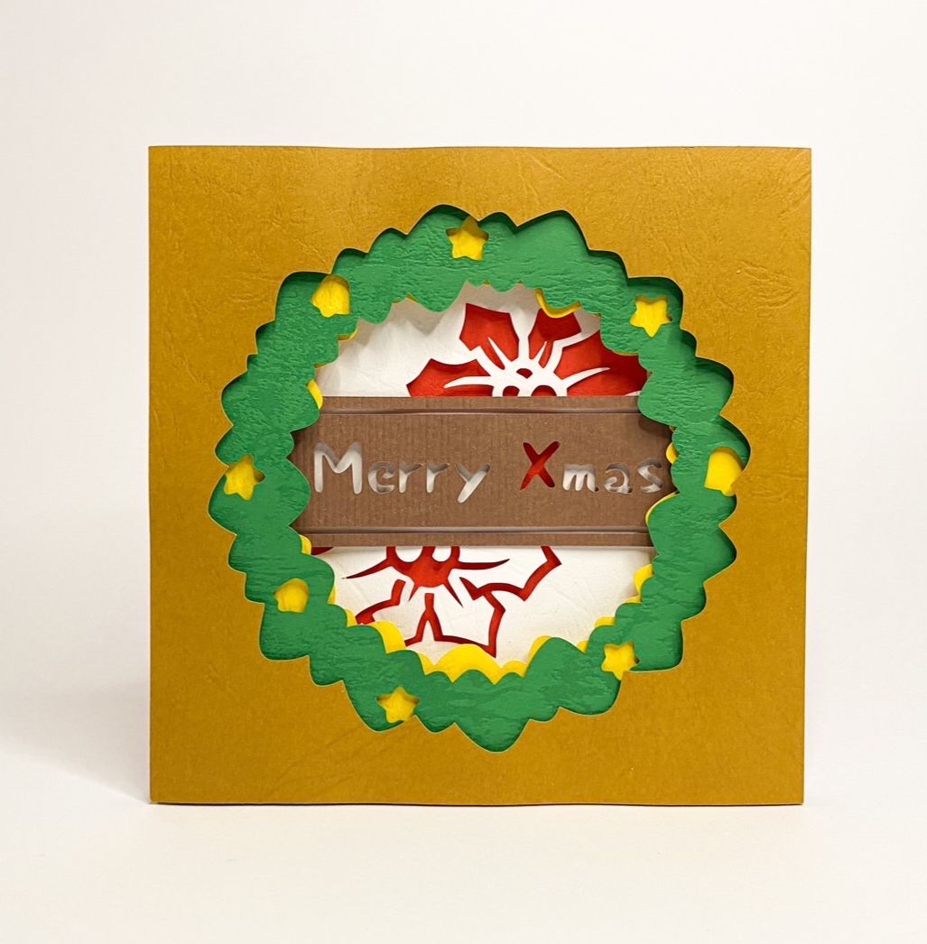 【現貨】聖誕花環 立體紙雕材料包