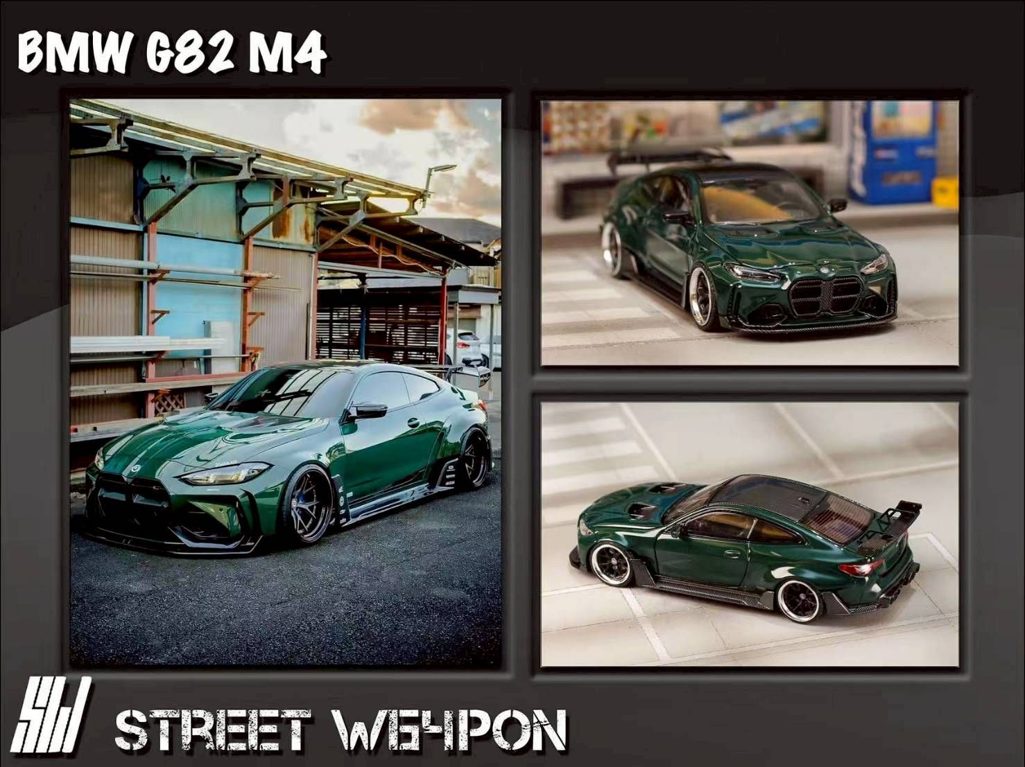 Street W64pon 1/64 BMW G82 M4 ADRO BODY KIT 台灣訂製版 蒼岭綠