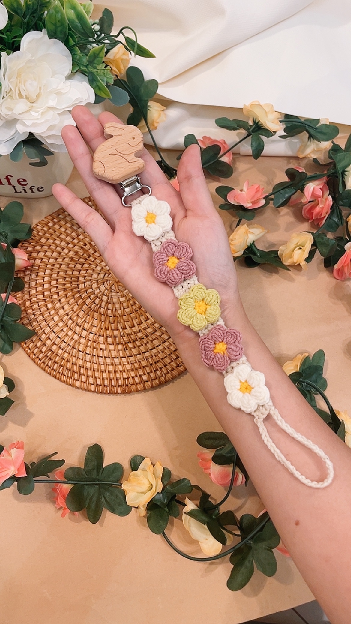 Yani’Y 手鉤房灰色長耳兔寶寶（售單品、需禮盒請私訊粉絲頁）