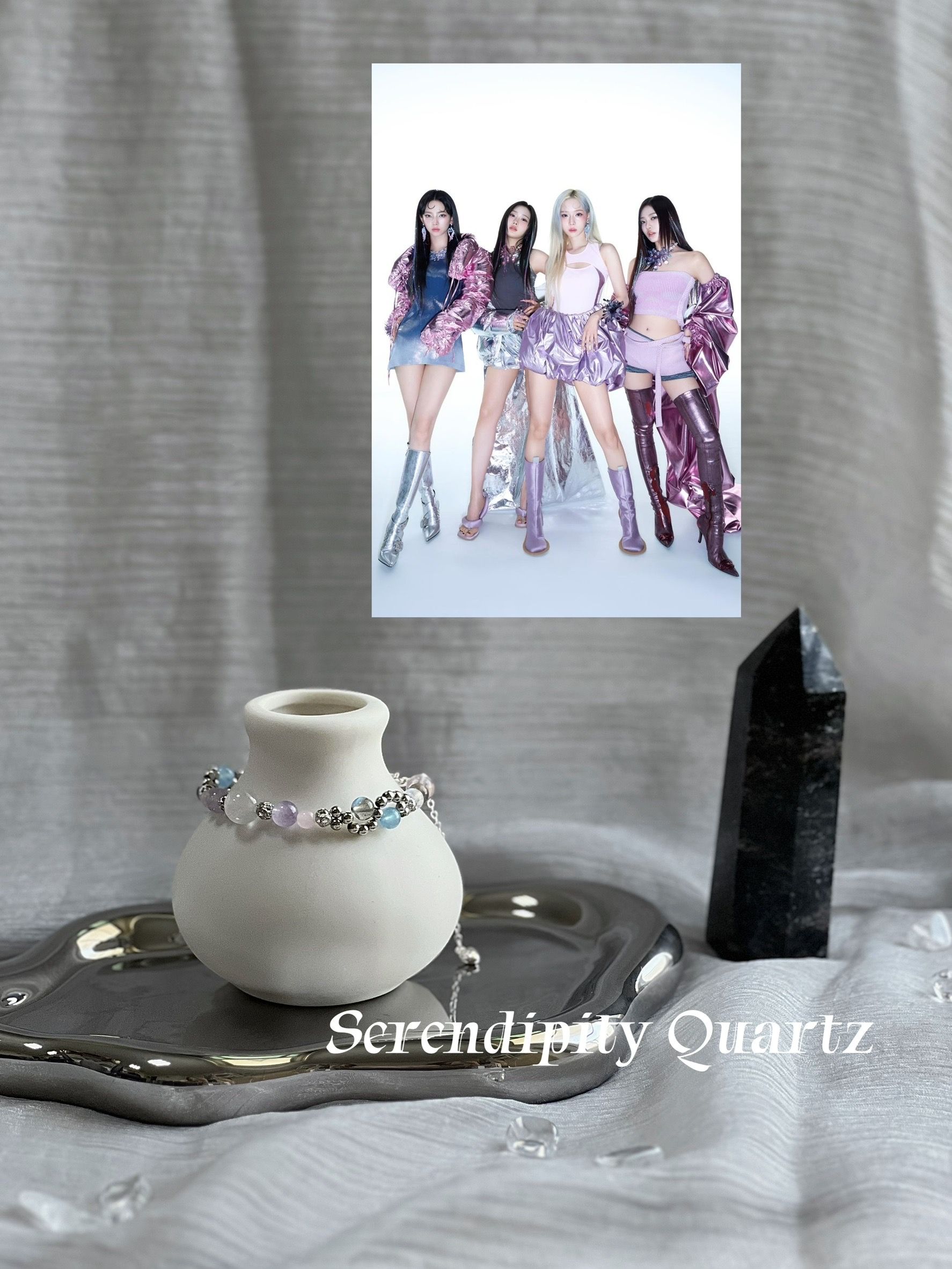 水晶龍蝦扣+延長鏈手鍊-翩翩起舞💃🏻✨🦋-𝓒『Supernova』ₒ৹॰ 粉晶 薰衣草紫水晶 海藍寶月光石拉長石