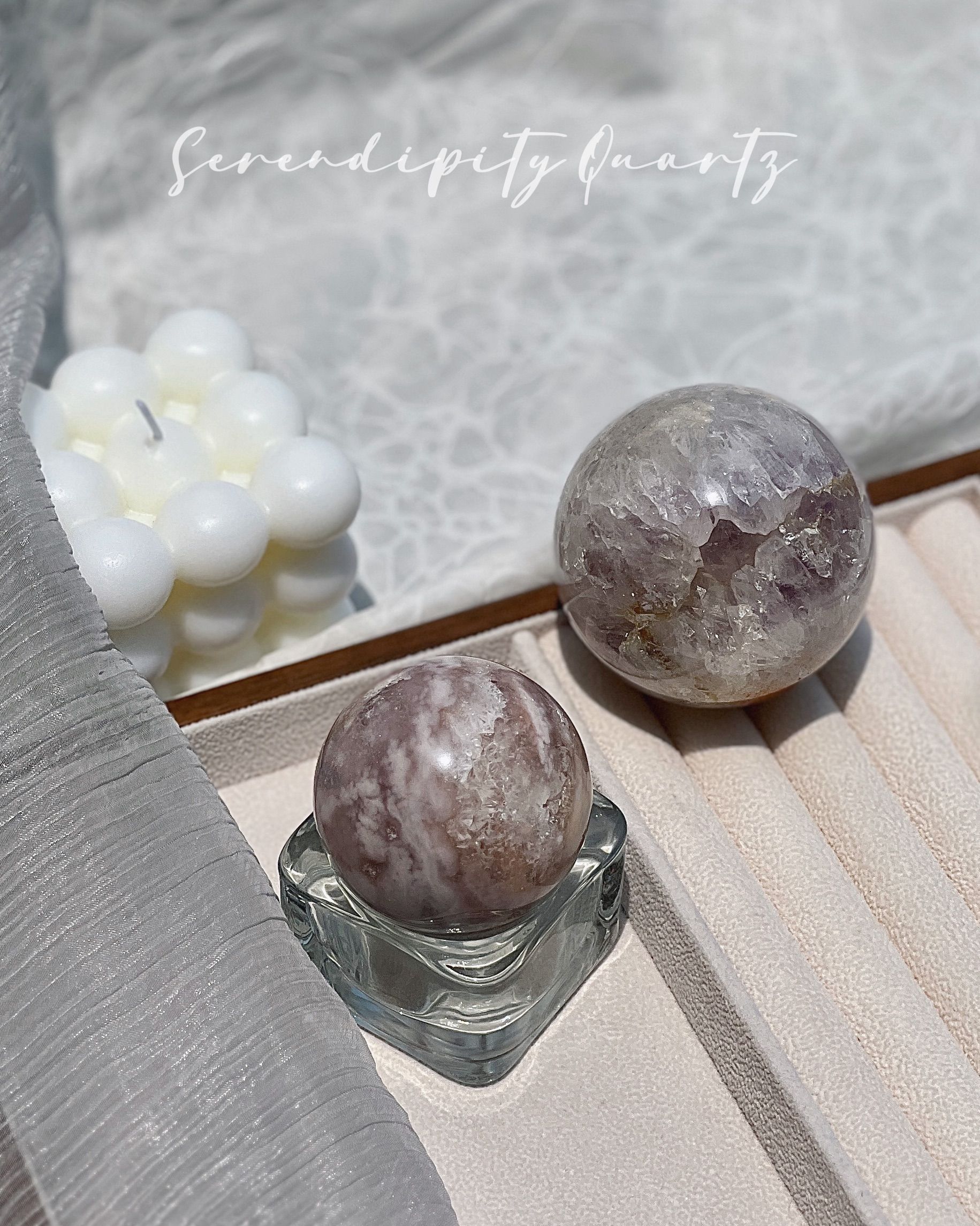 選礦-仙氣浪漫櫻花瑪瑙水晶球