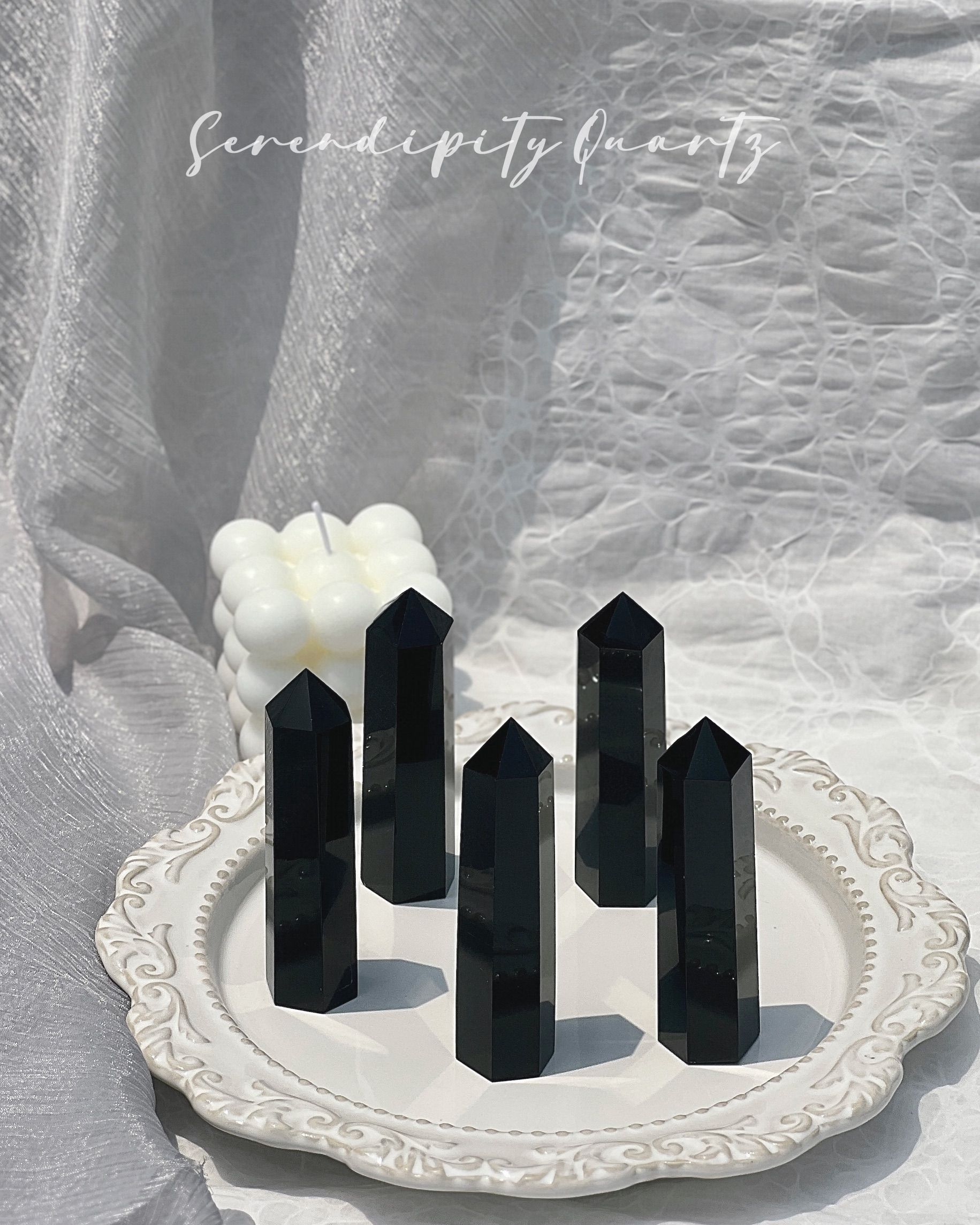 選礦-黑曜石水晶柱