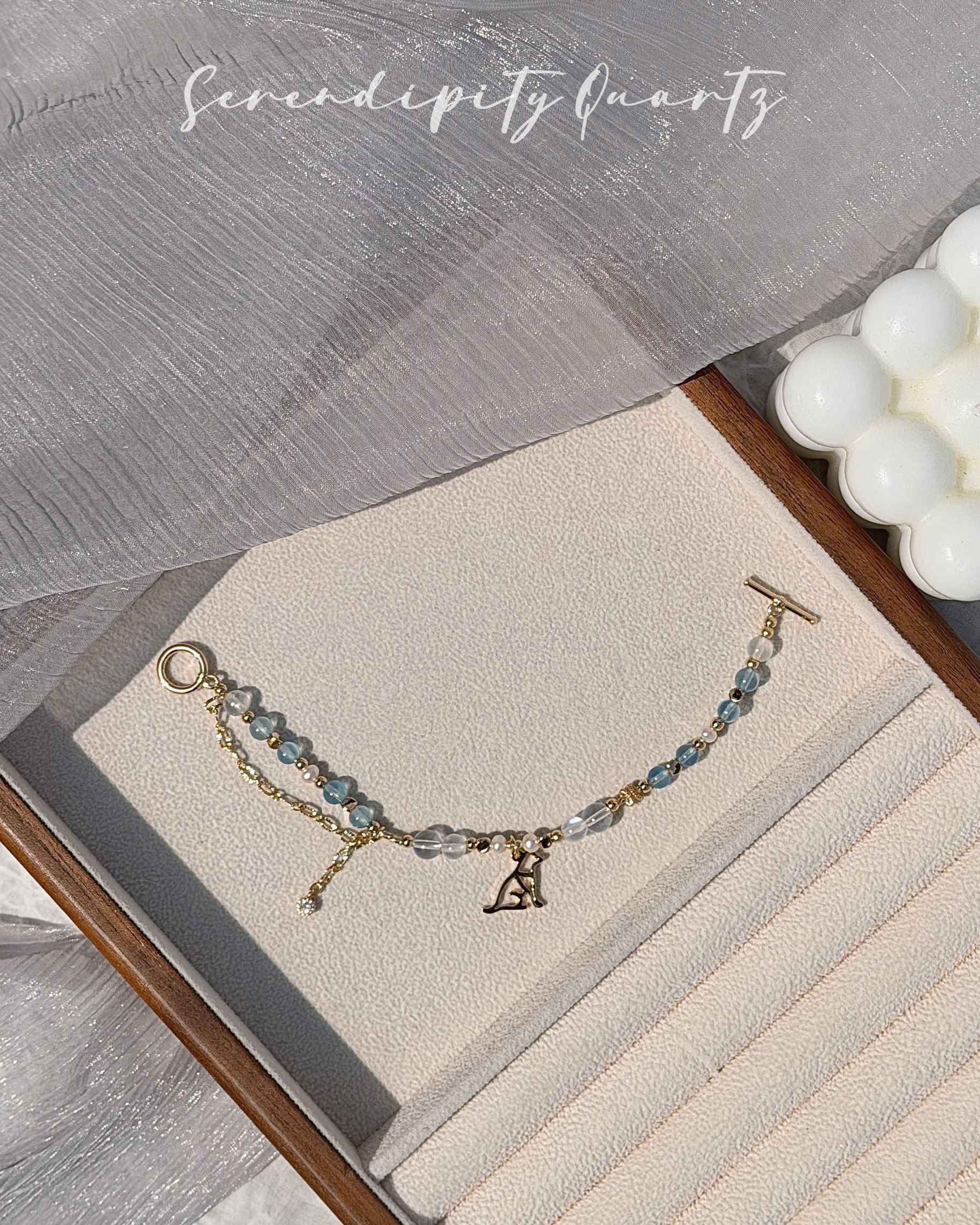 萌寵小寶貝-快樂小狗（海藍寶/白水晶/月光石/天然珍珠）