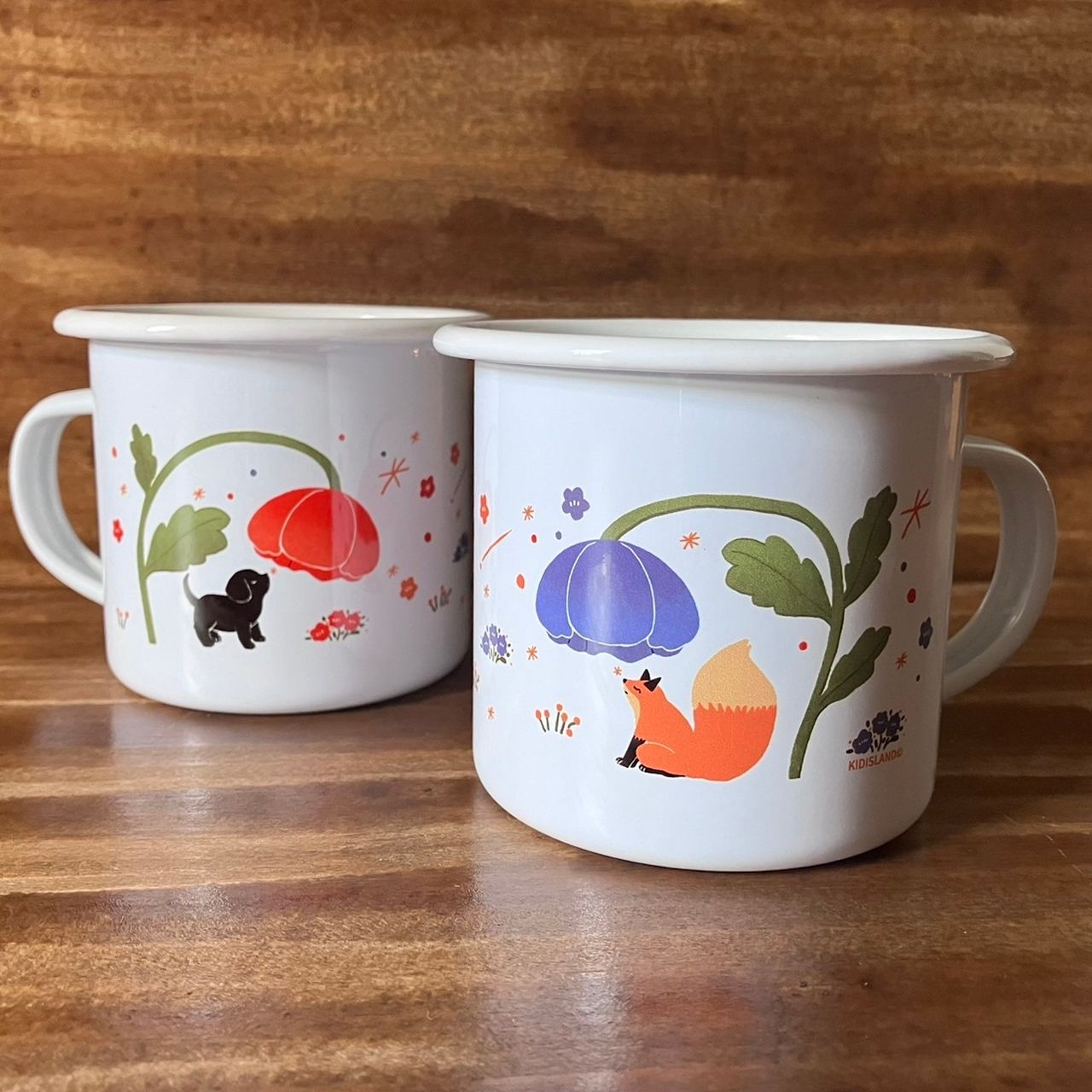 狐狸黑犬琺瑯杯（露營杯）