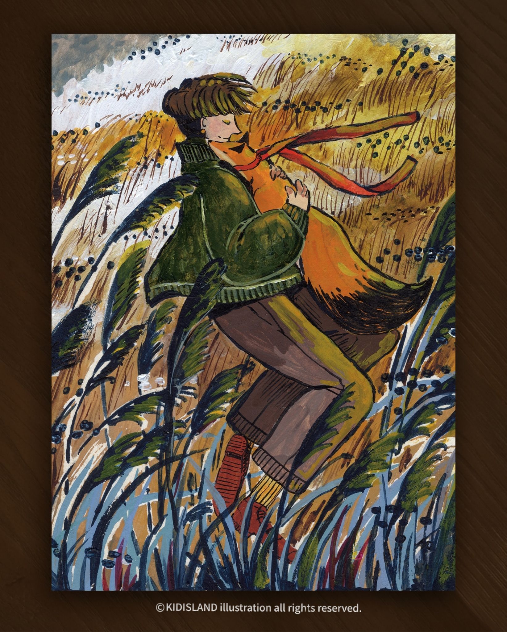 明信片-黑犬與人像系列