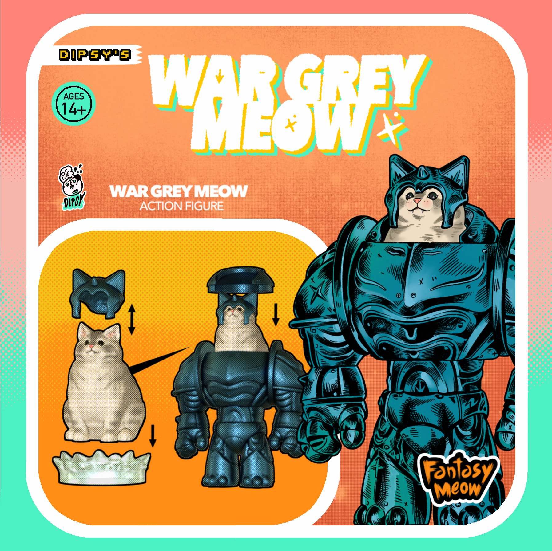 【War Grey Meow 戰鬥暴貓獸 吊卡可動模型】