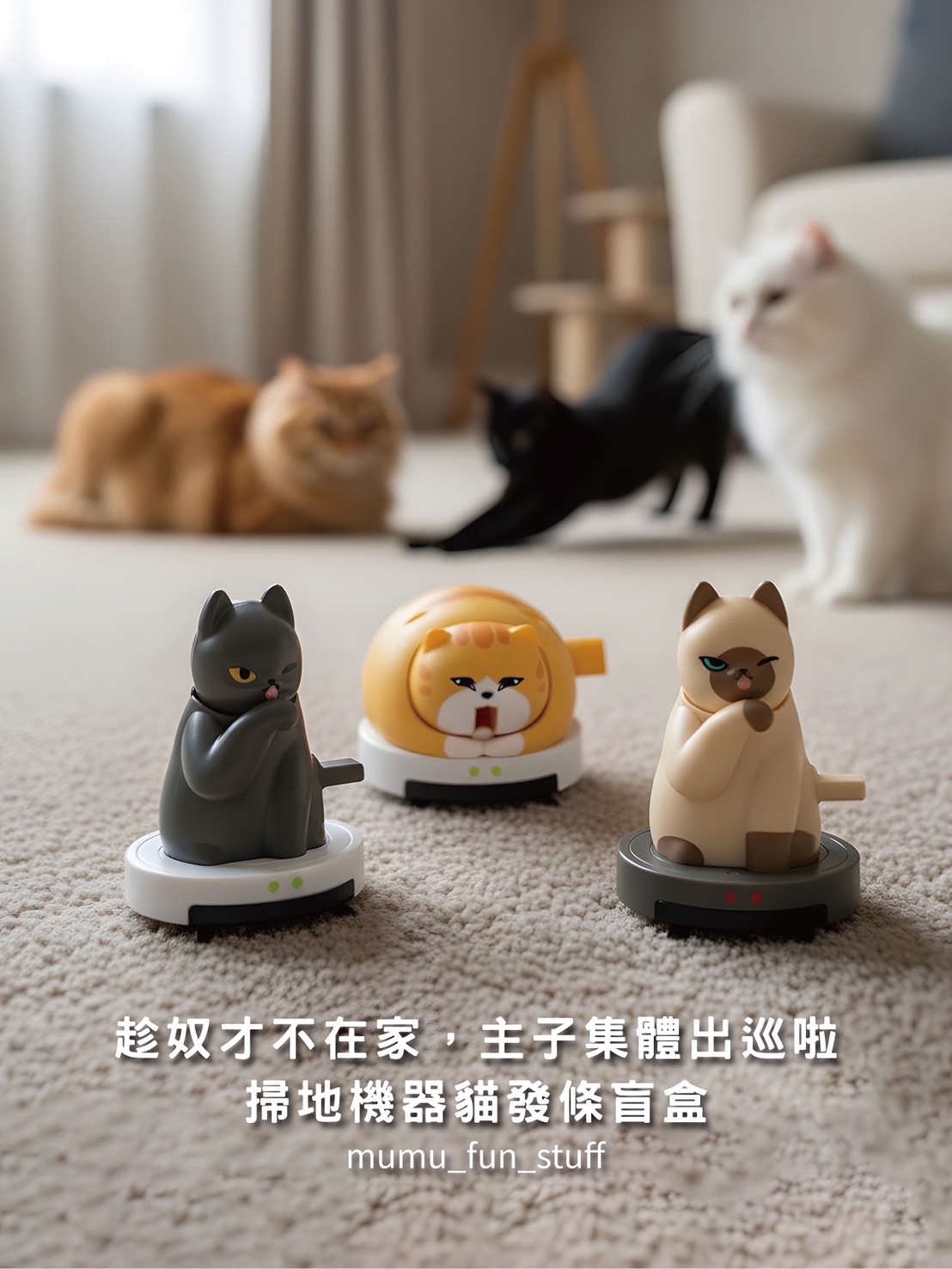 《現貨》掃地機器貓 可動發條公仔盲盒