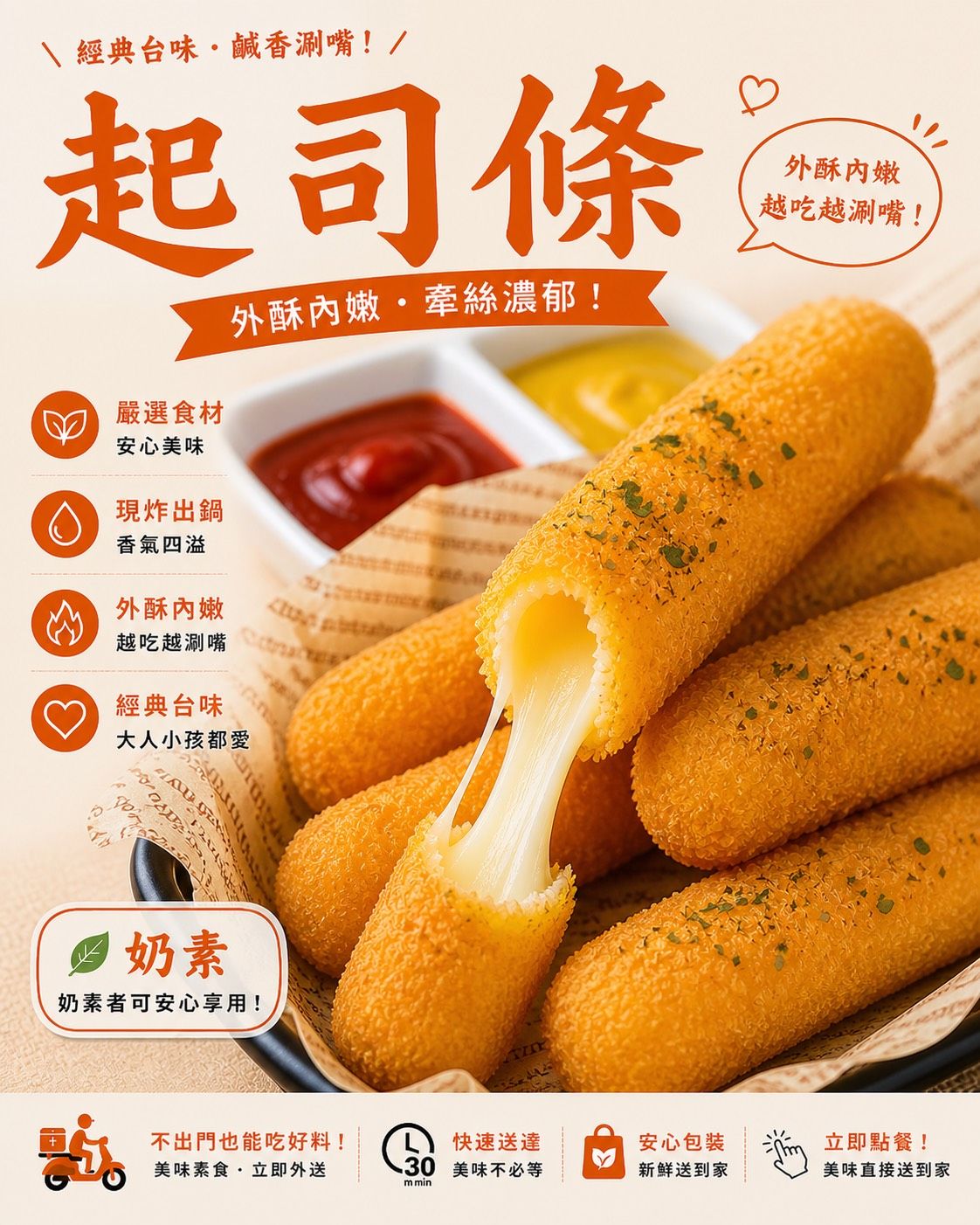 蔬炸時光-香濃起司條10條✨️奶素✨️【圓和素鍋】