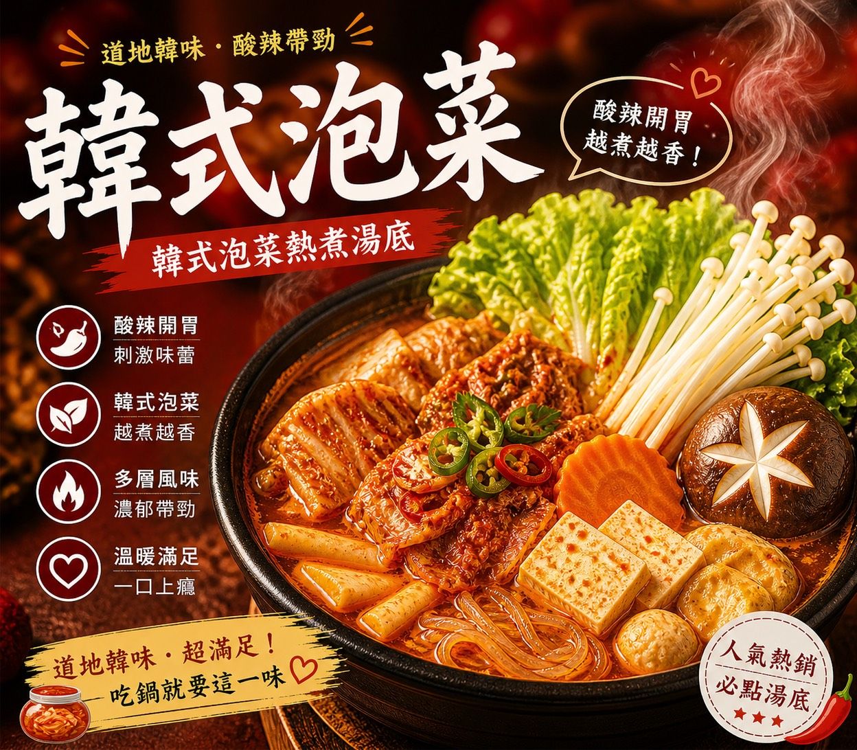 暖湯時光-韓式微辣泡菜湯底✨️全素 【圓和素鍋】