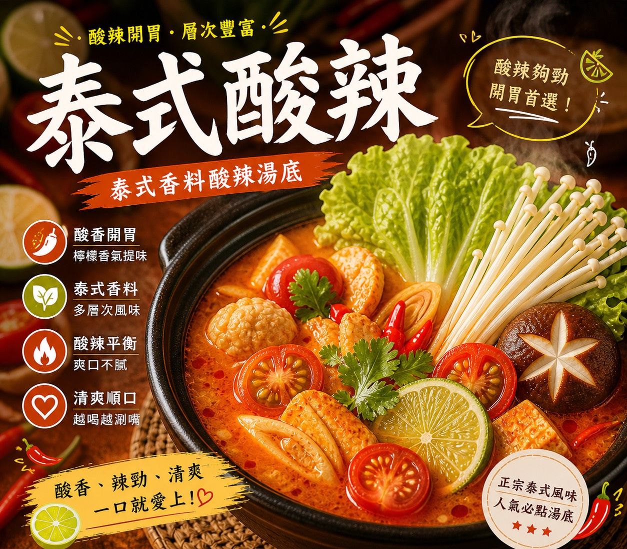 暖湯時光-冬蔭泰式酸辣湯底✨️全素【圓和素鍋】