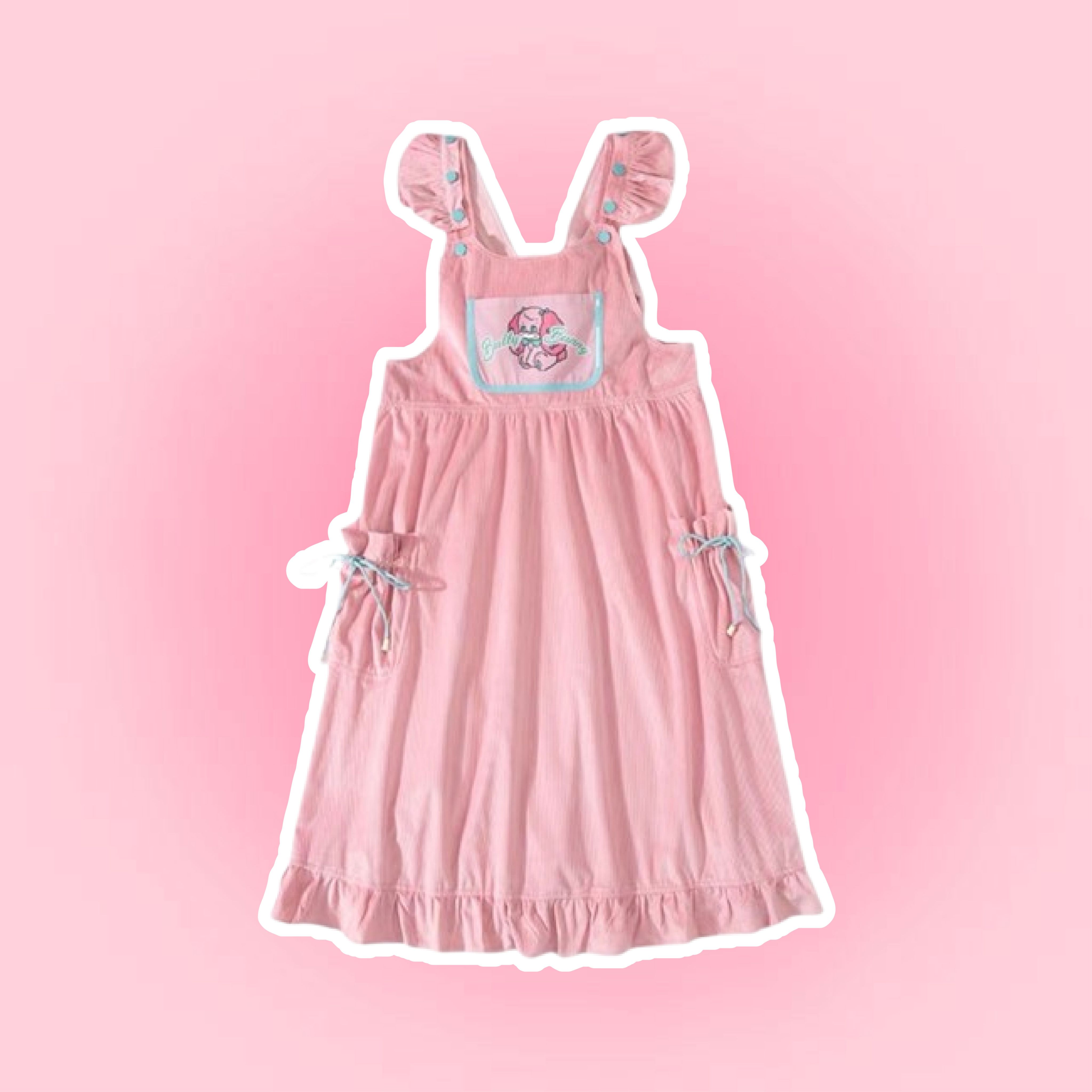 粉色洛莉塔燈芯絨連衣裙