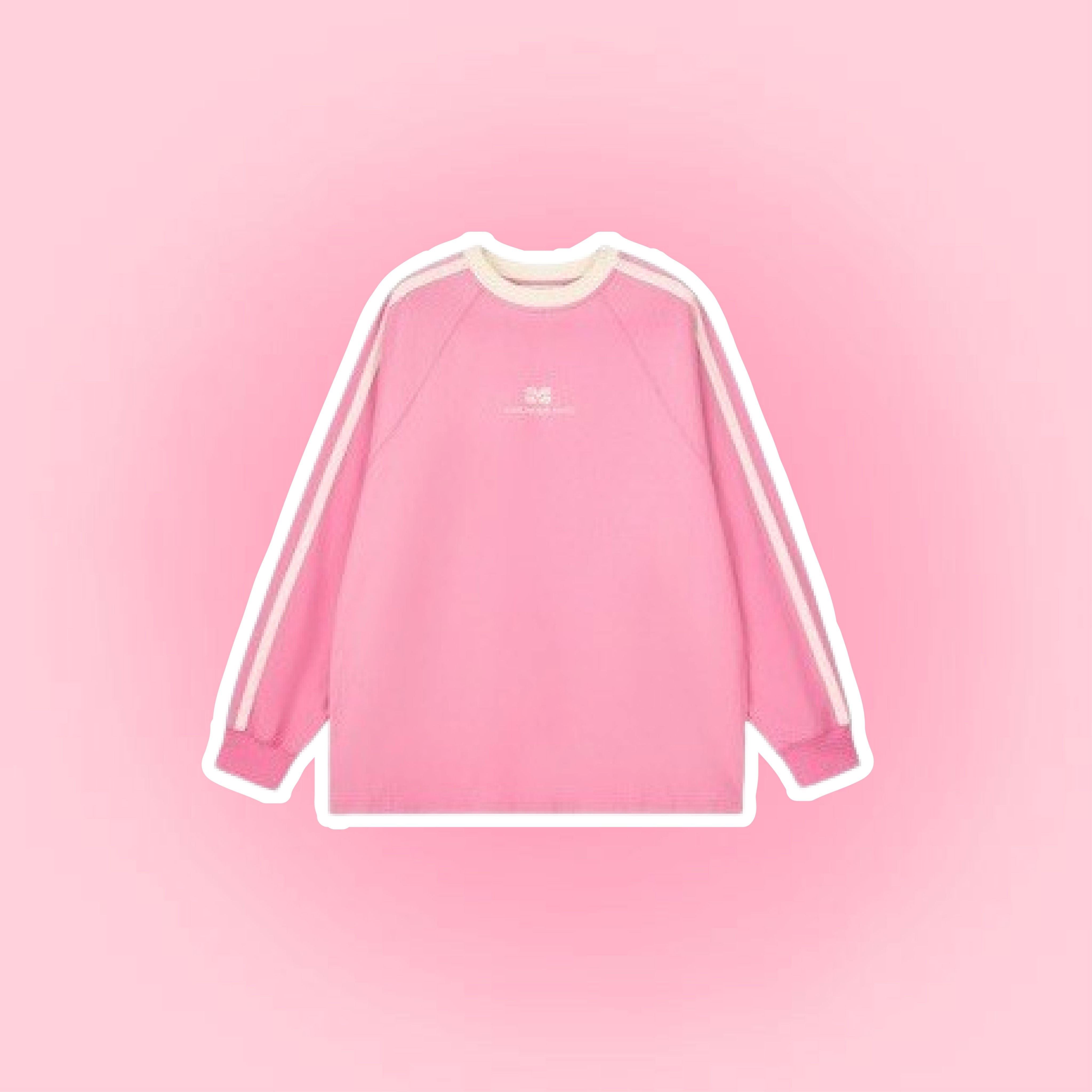 粉色拼接 oversize長袖T