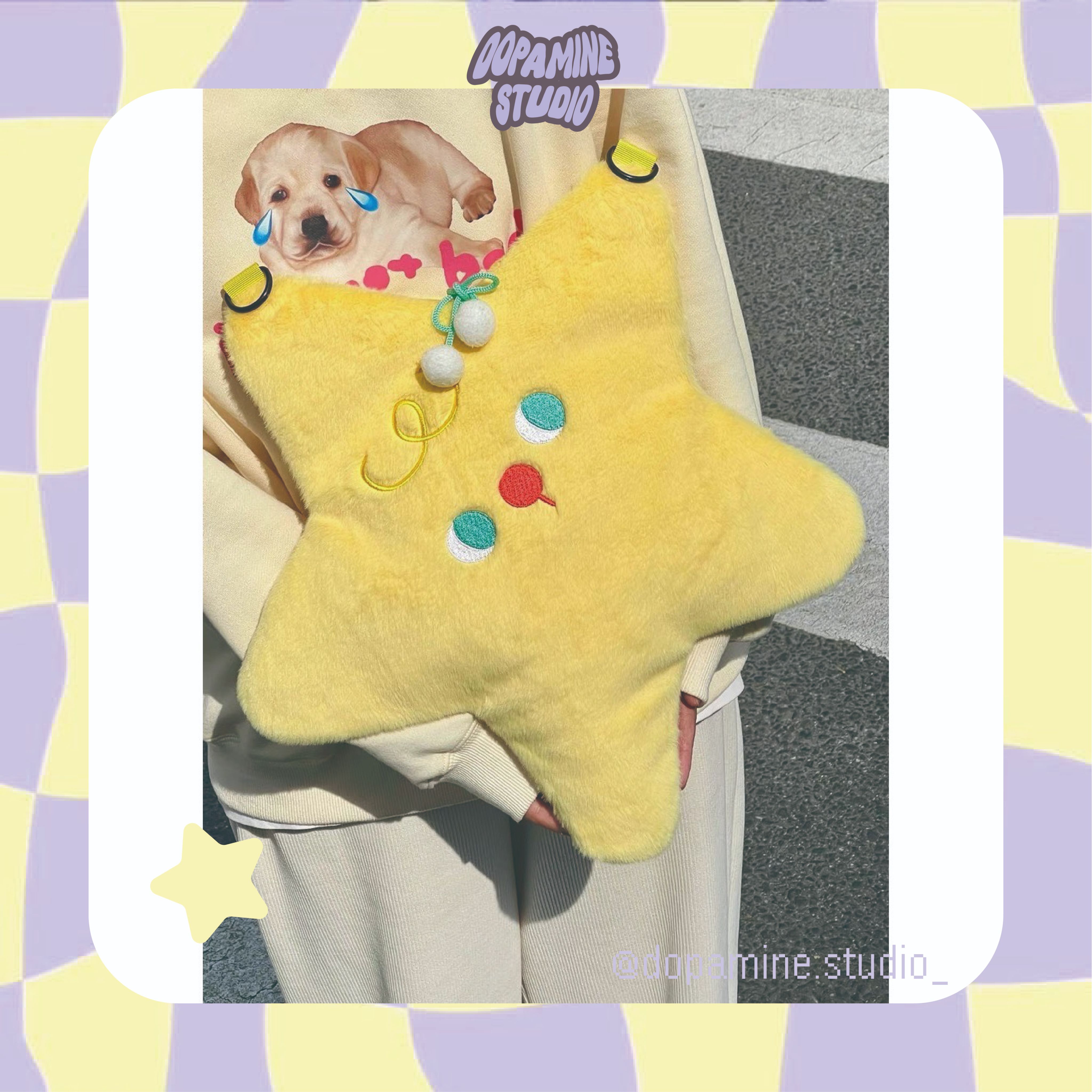 毛絨五角星星斜垮包