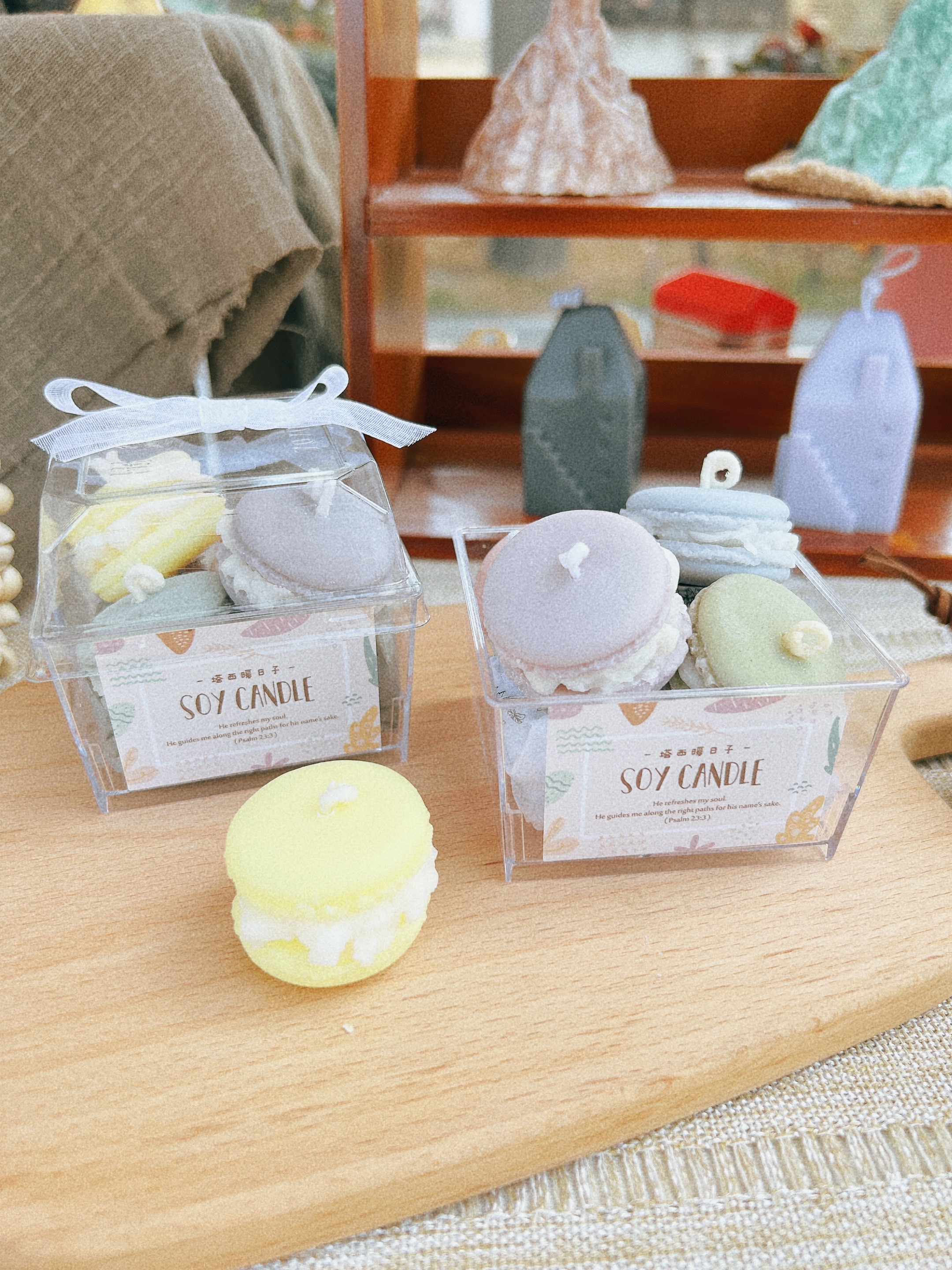 粉嫩系馬卡龍蠟燭