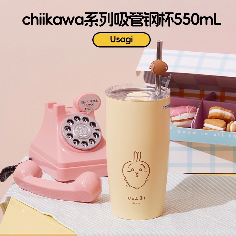 MINISO名創優品chiikawa保溫杯大容量烏薩奇小八水杯吉伊卡哇杯子