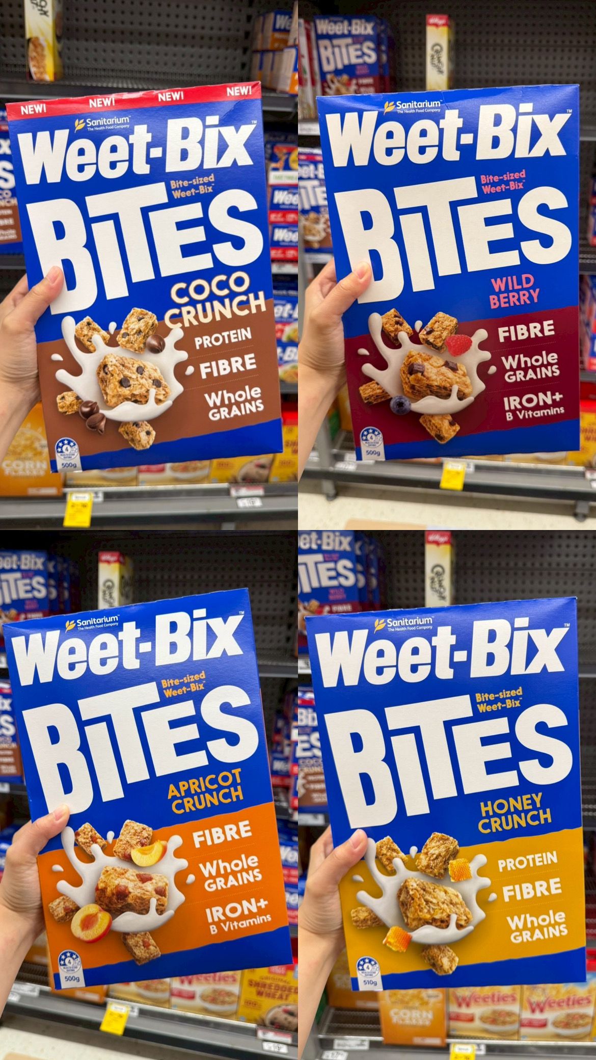 🥣澳洲Weet-Bix Bites 脆脆迷你早餐 500g超有份量 4款人氣口味一次滿足🔆