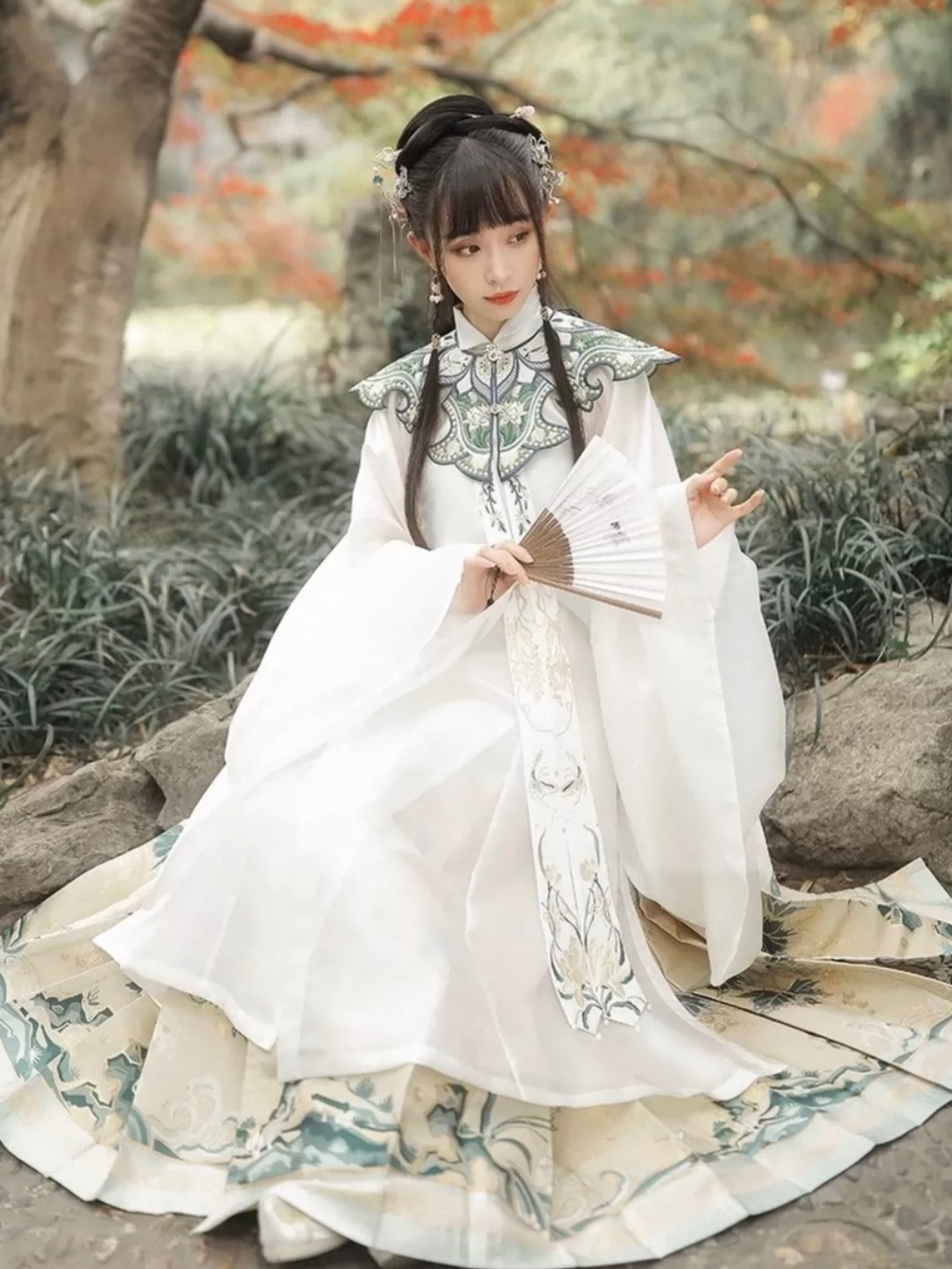 十三余 綠珠清影 xl長衫+雲肩