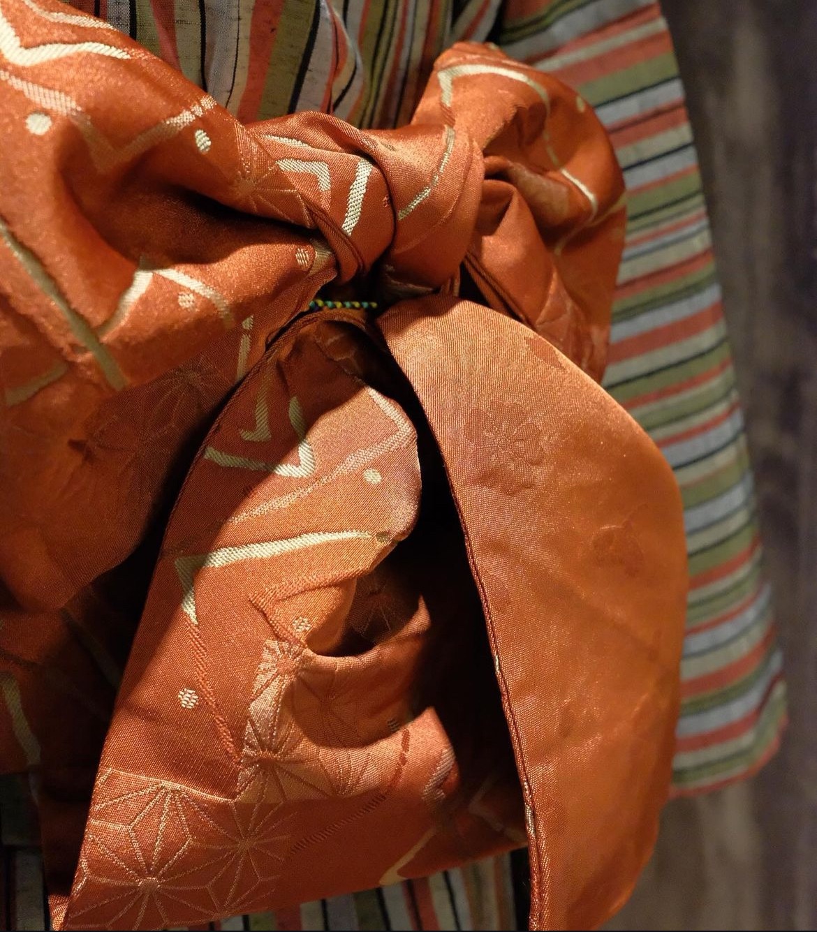 橘色幾何紋樣半幅帶