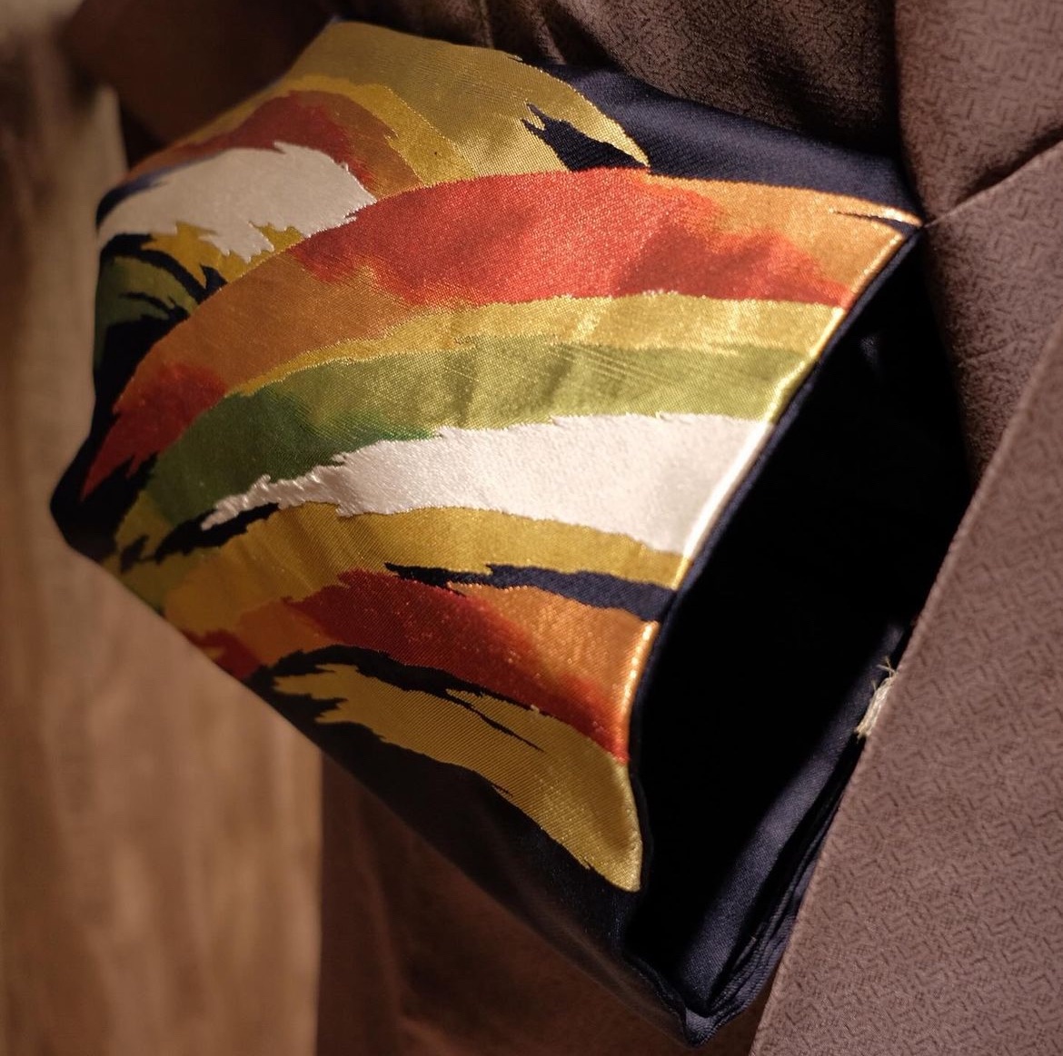 深藍銀彩名古屋帶