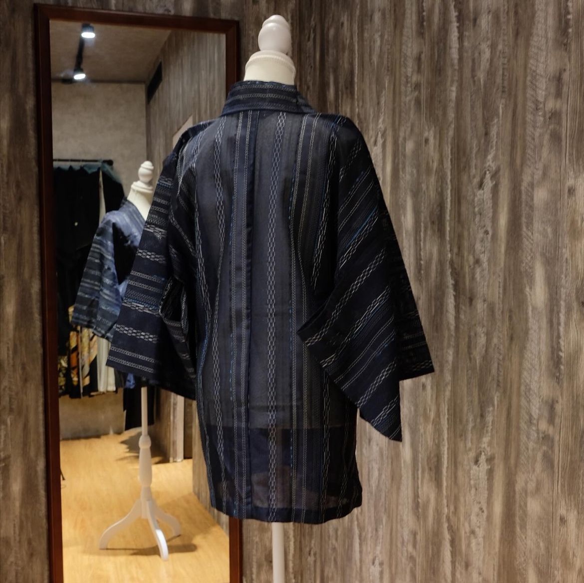 深藍編織紋夏羽織