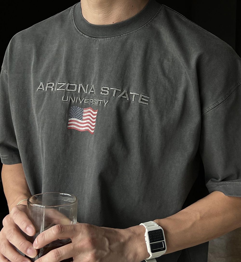 【ZEPH】韓國🇰🇷 ARIZONA STATE刺繡水洗短T_ 刺繡 水洗 簡約 正韓